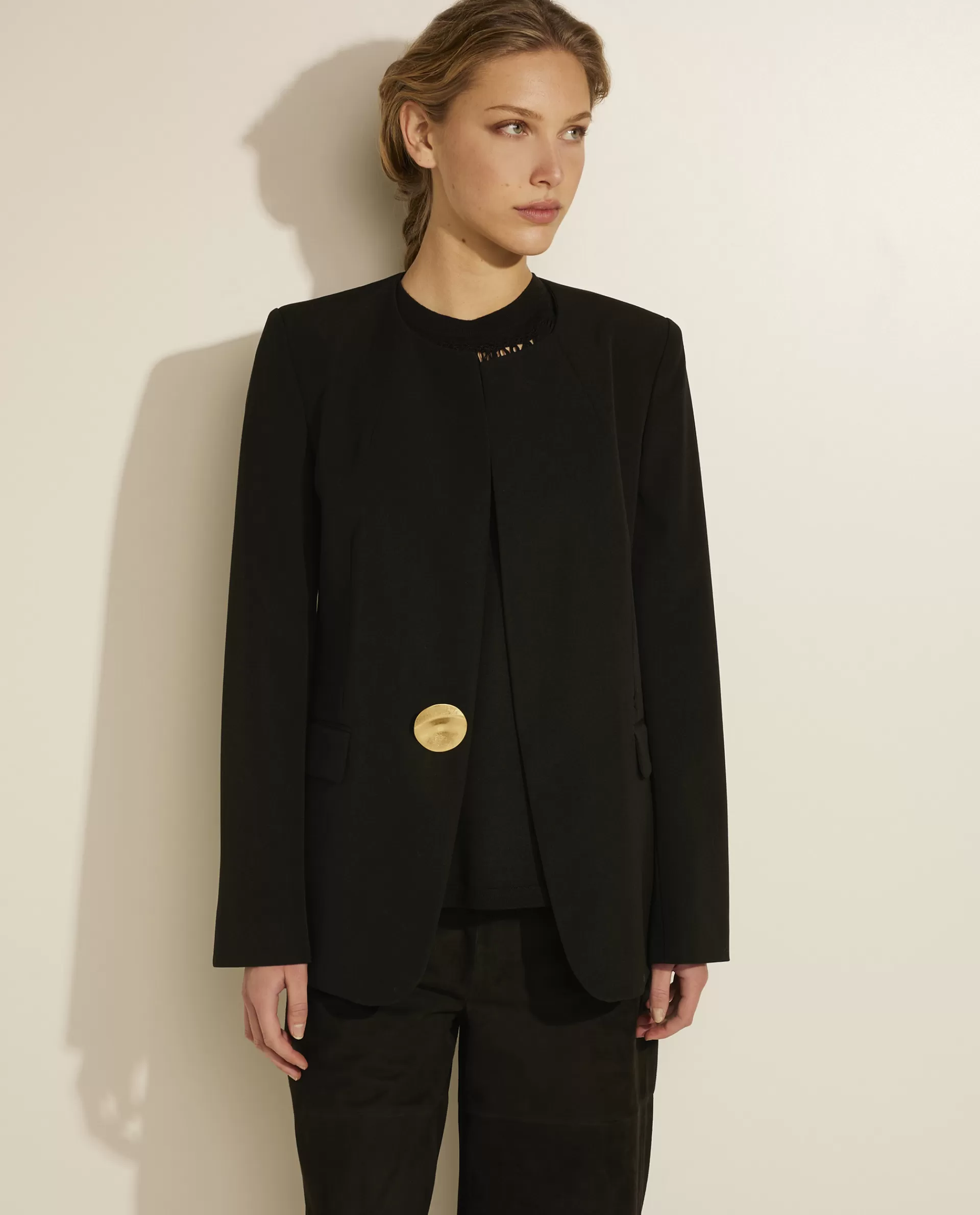 Online Blazer Met Juweelknoop Vrouwen Blazers