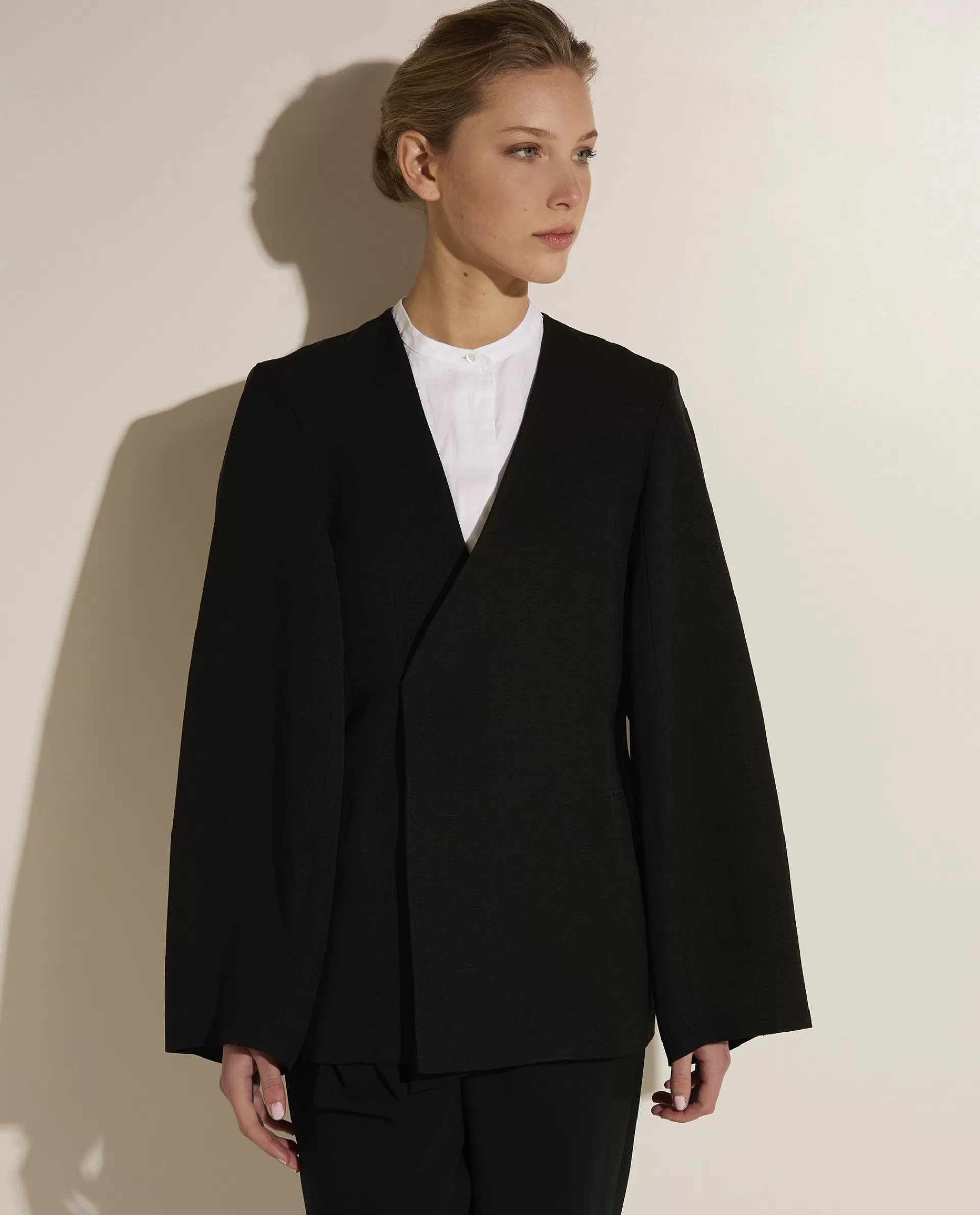 Clearance Blazer Met Wijd Uitlopende Mouwen Vrouwen Blazers