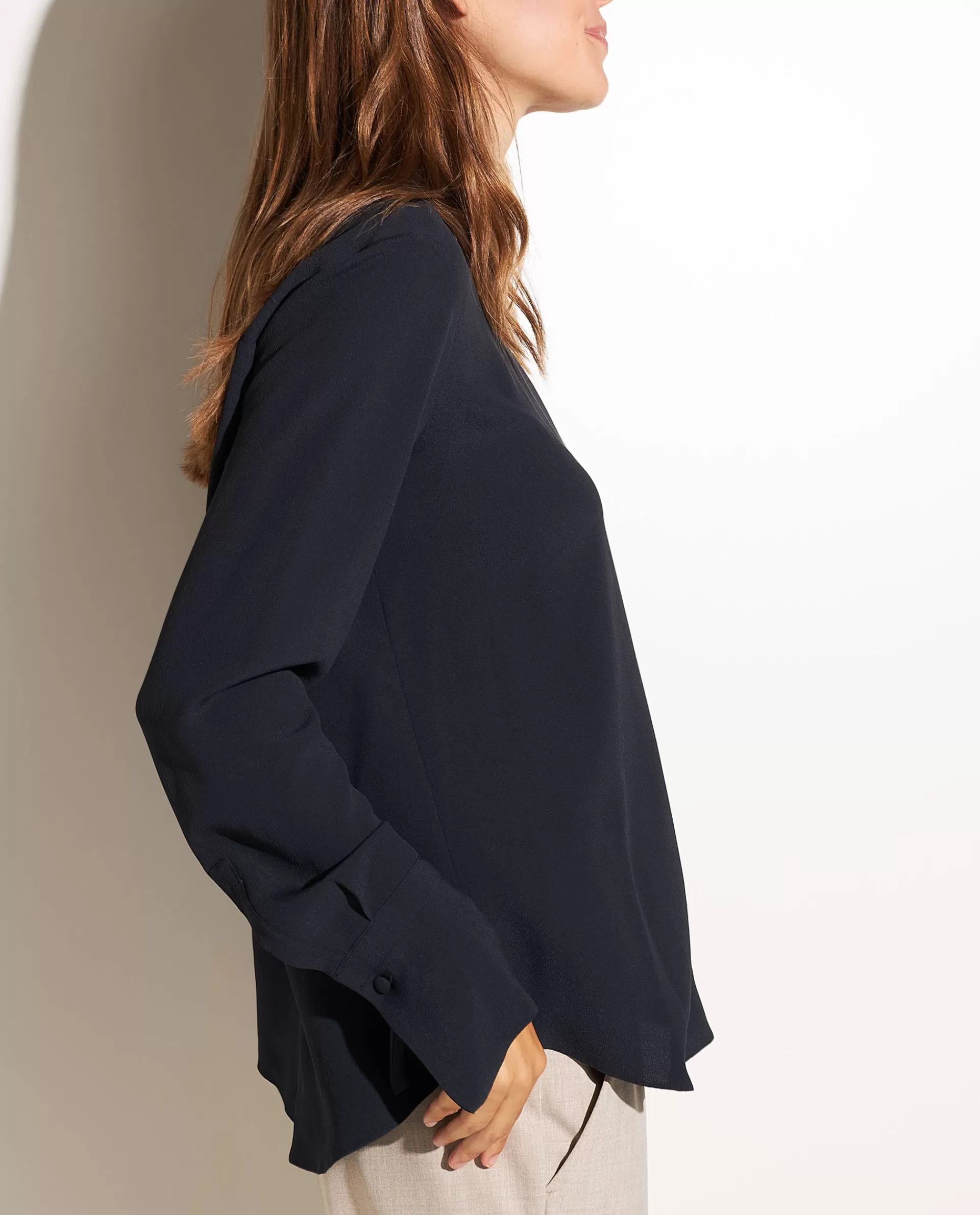 Fashion Blouse In Zijde-Mix Vrouwen Blouses