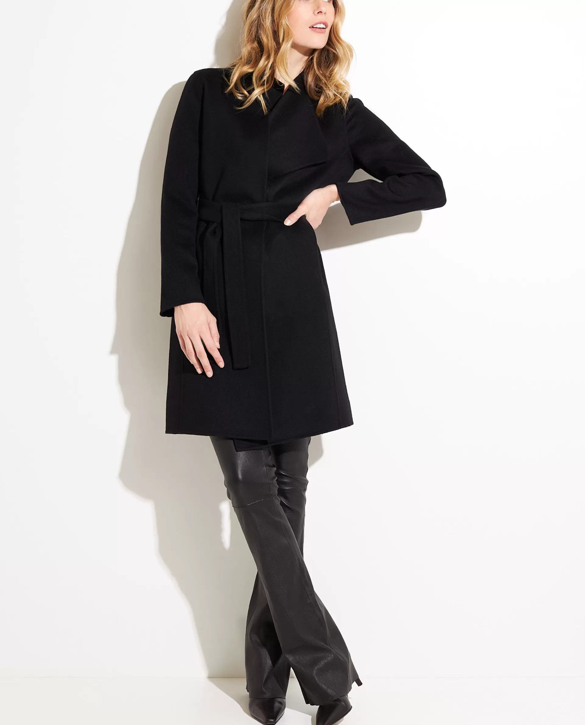 Outlet Cashmere Jas Met Ceintuur Vrouwen Jassen
