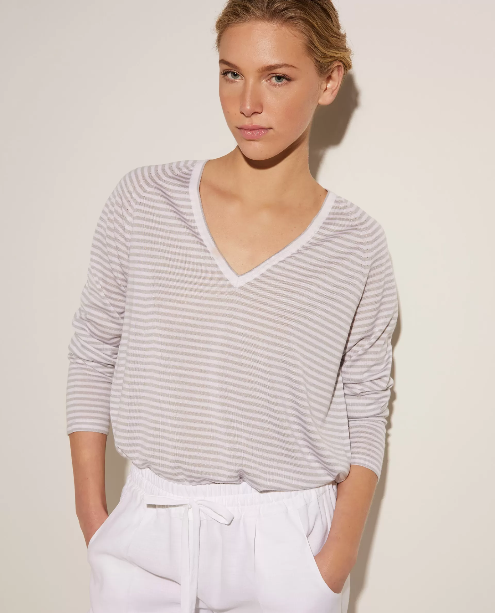 Clearance Cashmere Mix V-Hals Top Vrouwen Tops
