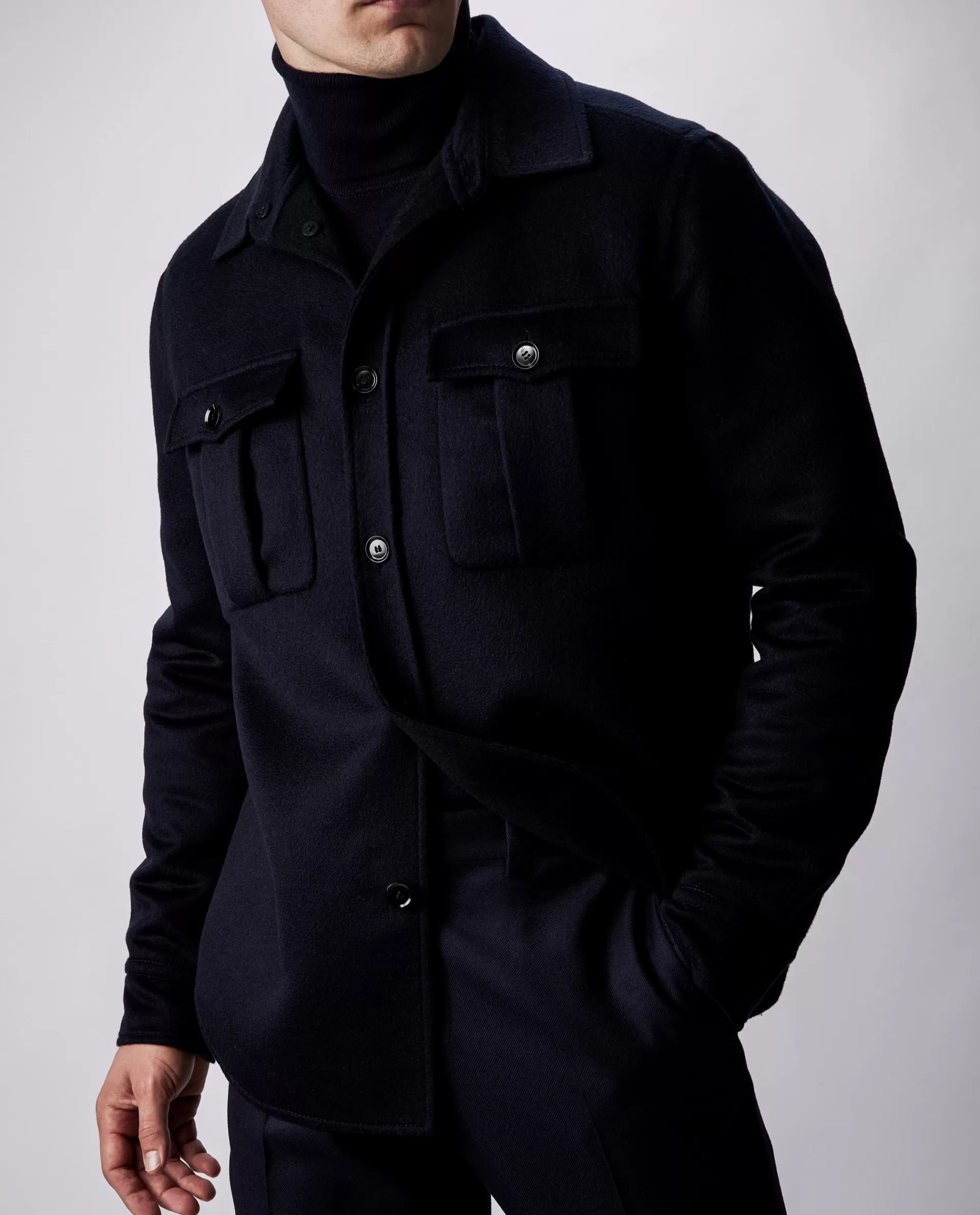 Outlet Cashmere Overshirt Mannen Jassen
