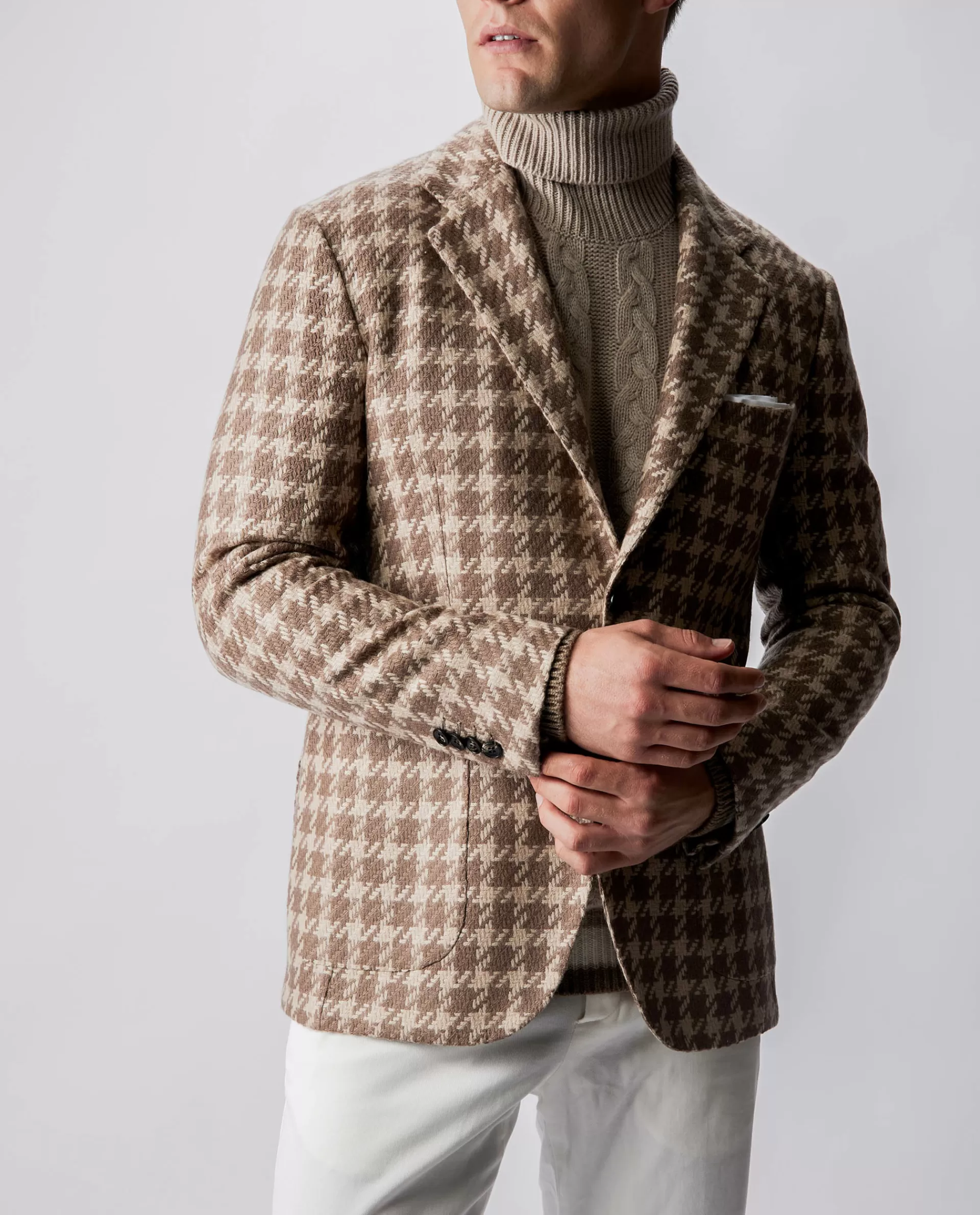 Fashion Cashmere Pied-De-Poule Jasje Mannen Jasjes