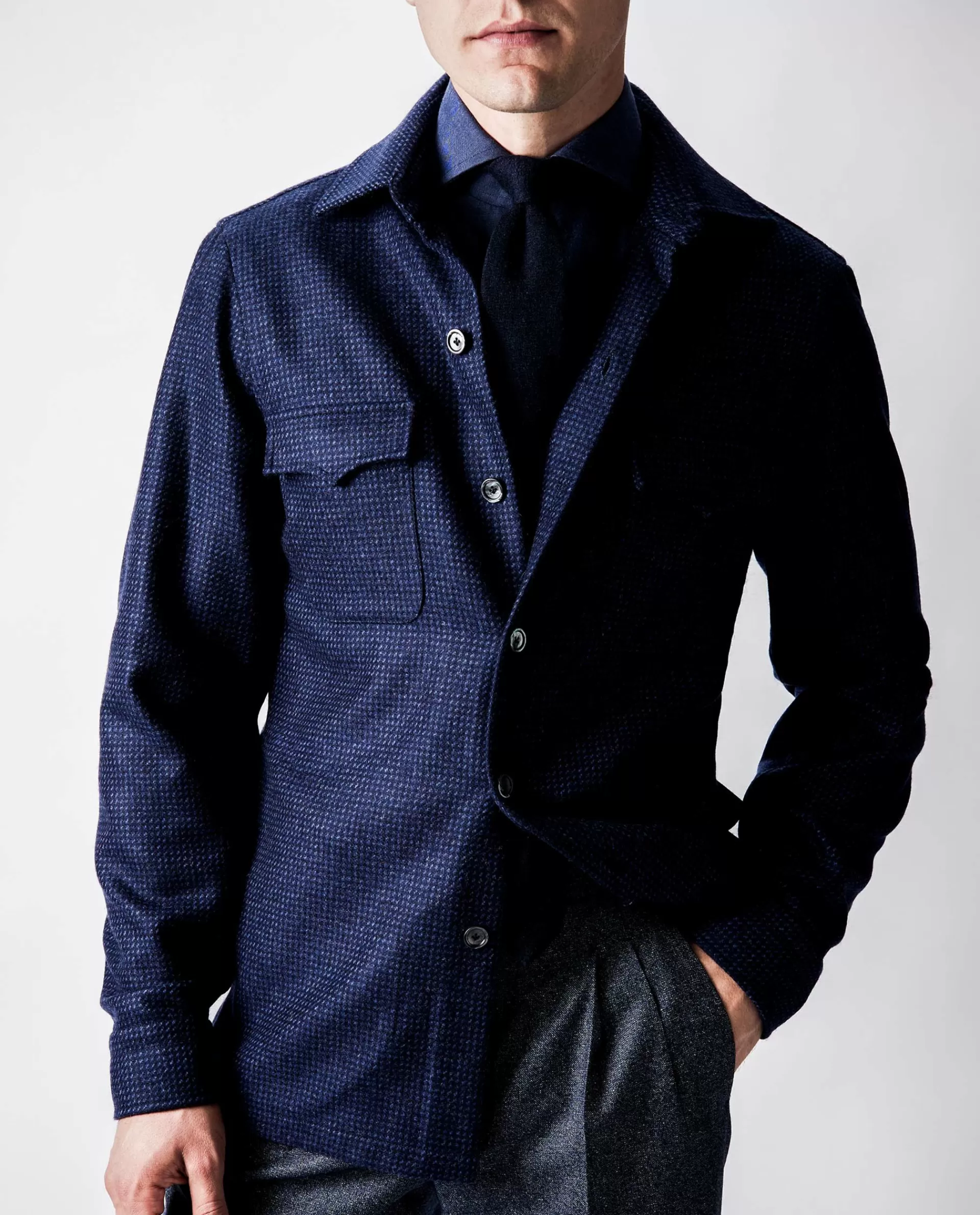 Online Cashmere Shirtjacket Mannen Jasjes