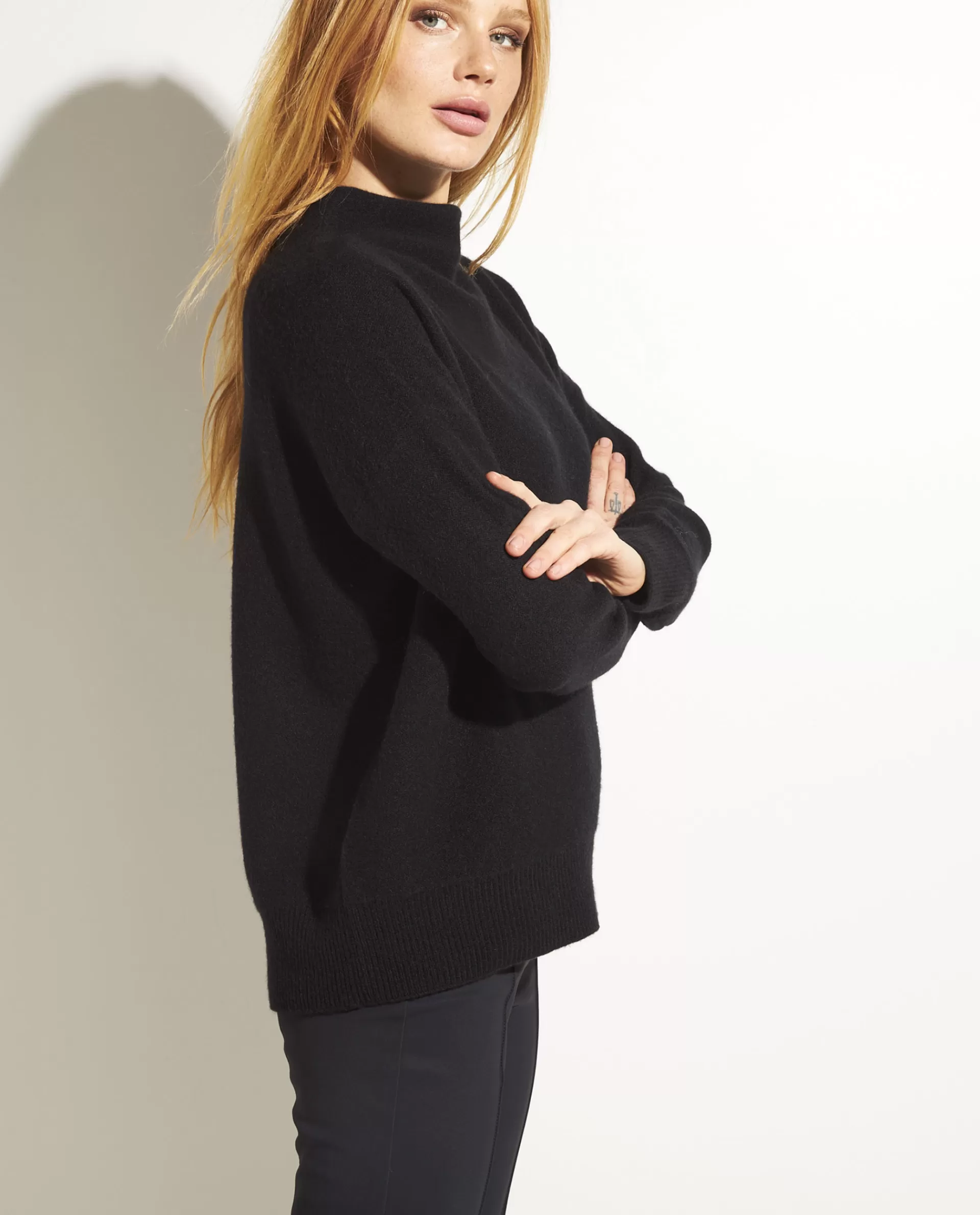Fashion Cashmere Trui Met Trechterhals Vrouwen Knitwear