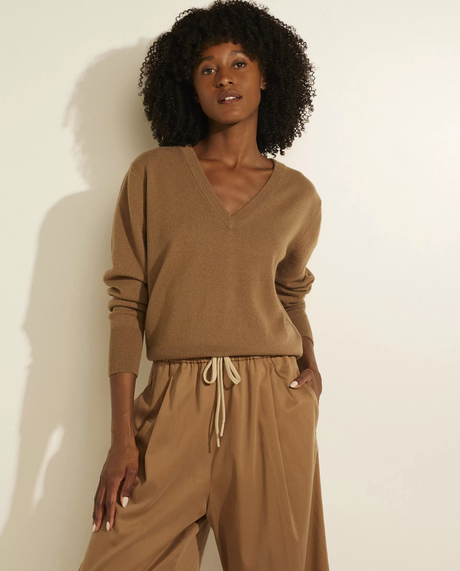 Outlet Cashmere Trui Met V-Hals Vrouwen Knitwear