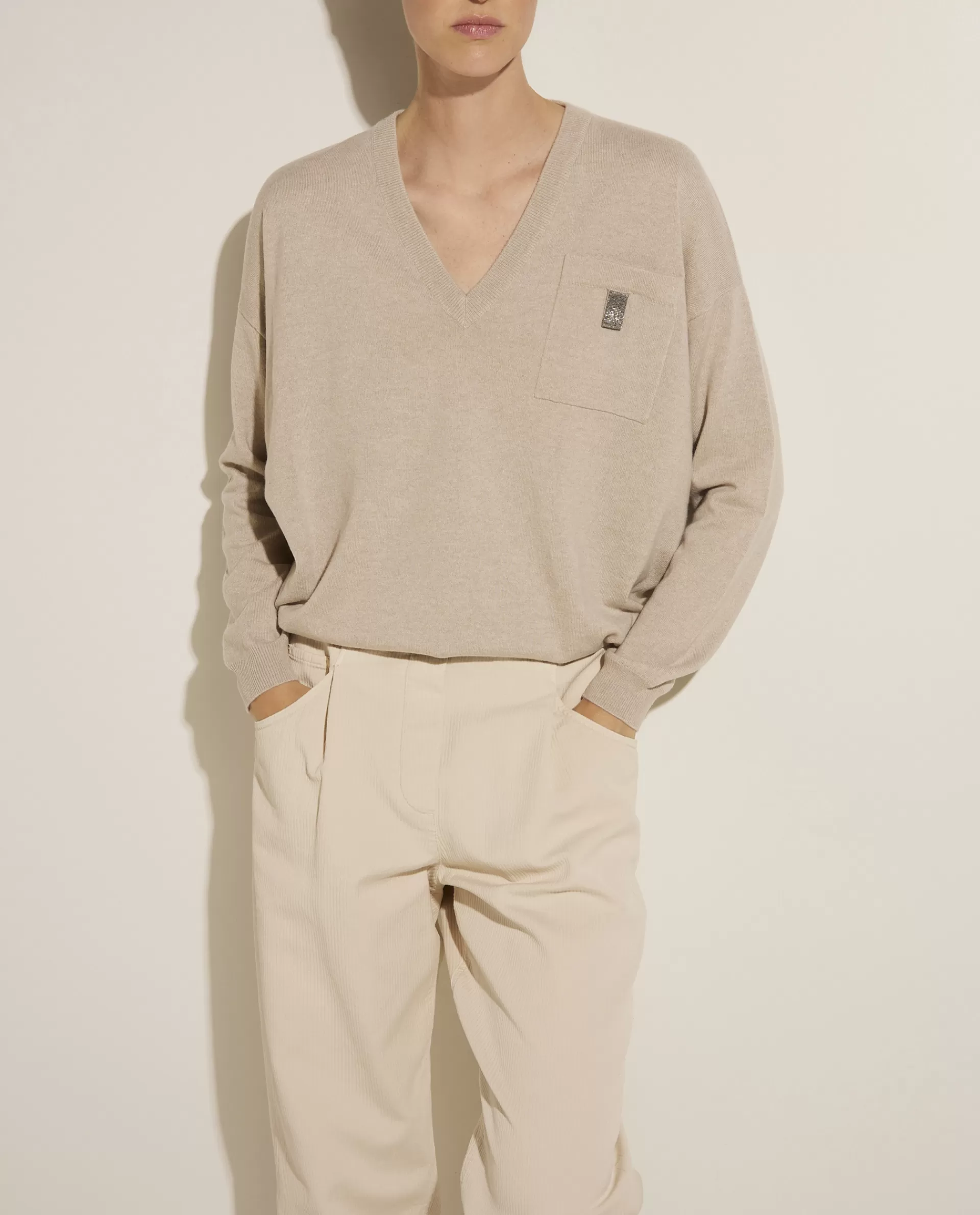 Clearance Cashmere V-Hals Trui Vrouwen Knitwear