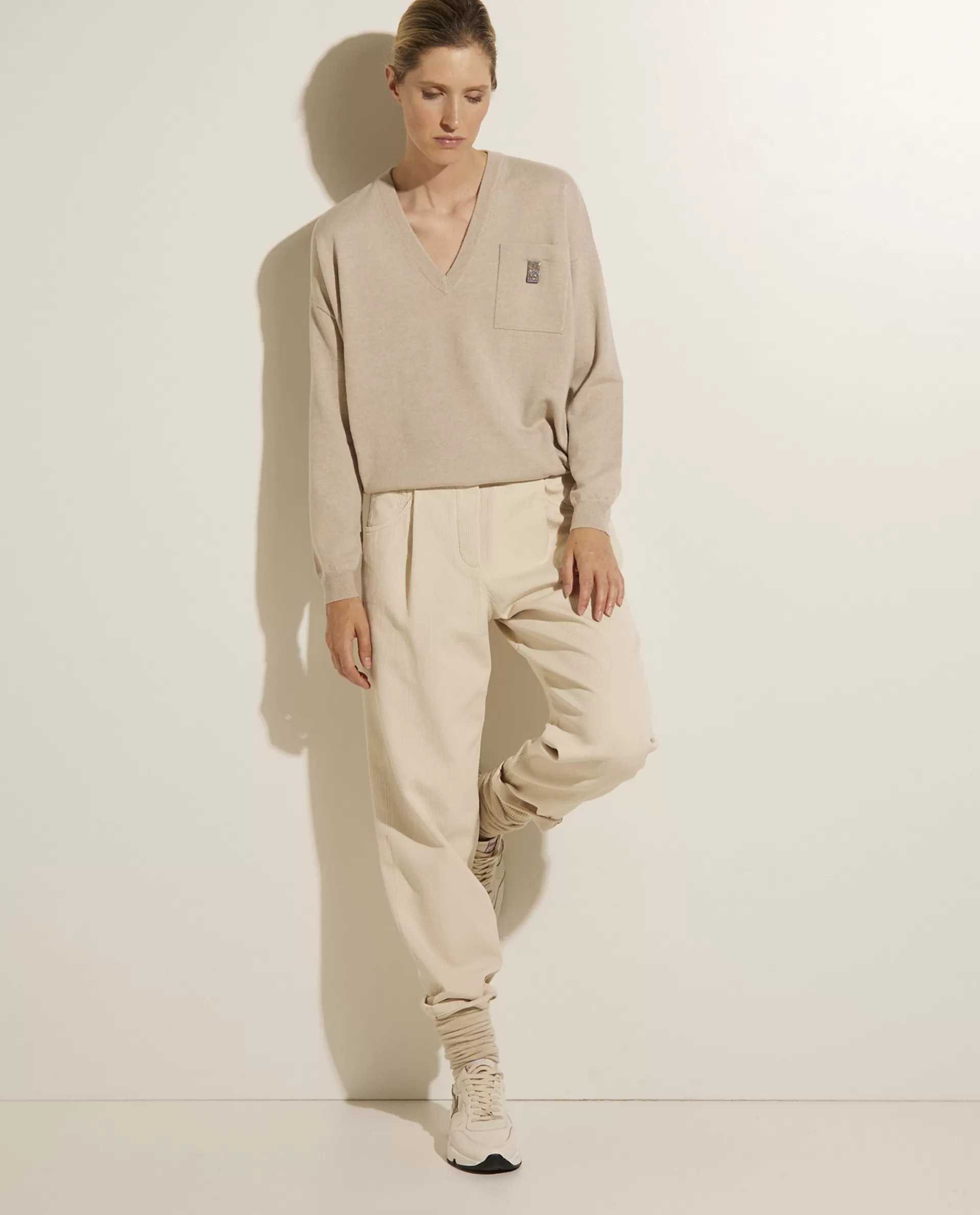 Clearance Cashmere V-Hals Trui Vrouwen Knitwear
