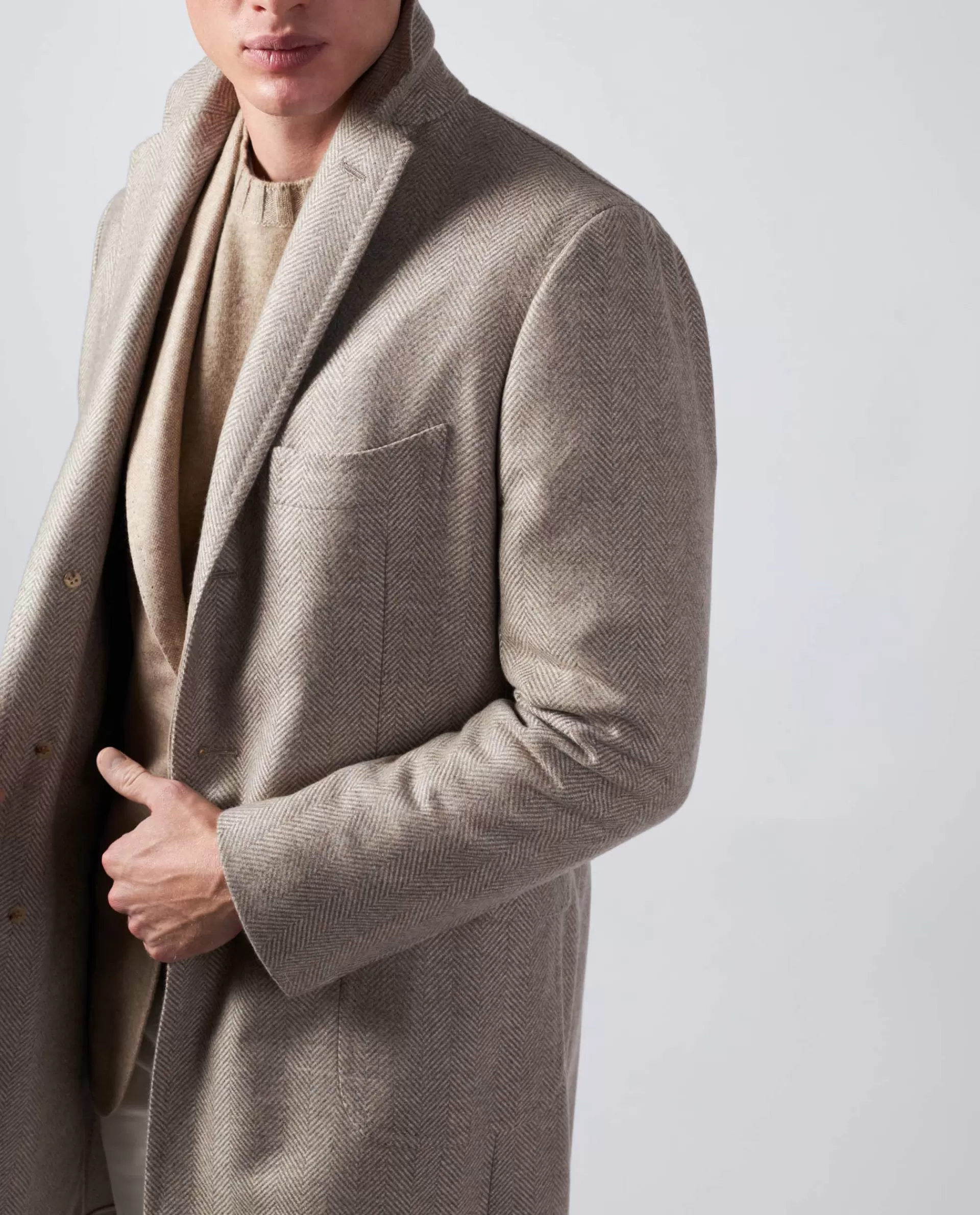 Best Sale Cashmere Visgraat Jas Mannen Jassen