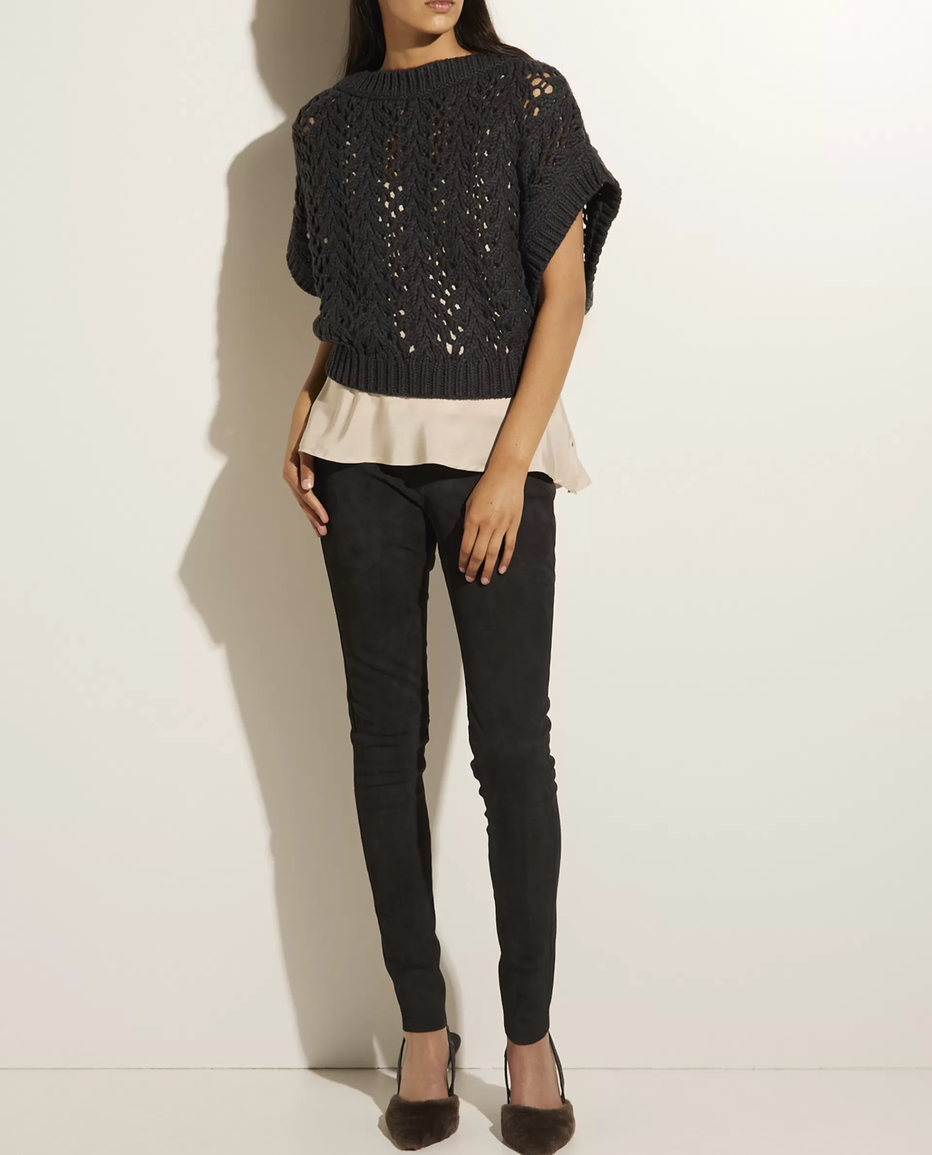 Clearance Cashmere-Zijden Korte Sweater Vrouwen Tops