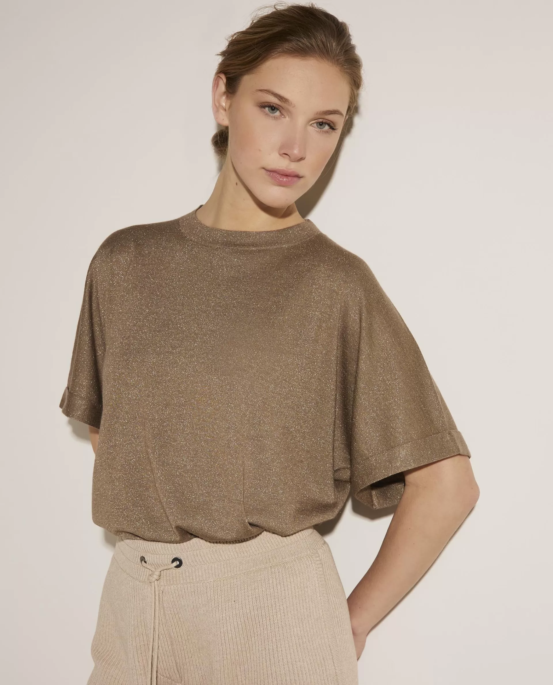Fashion Cashmere-Zijden T-Shirt Vrouwen Tops