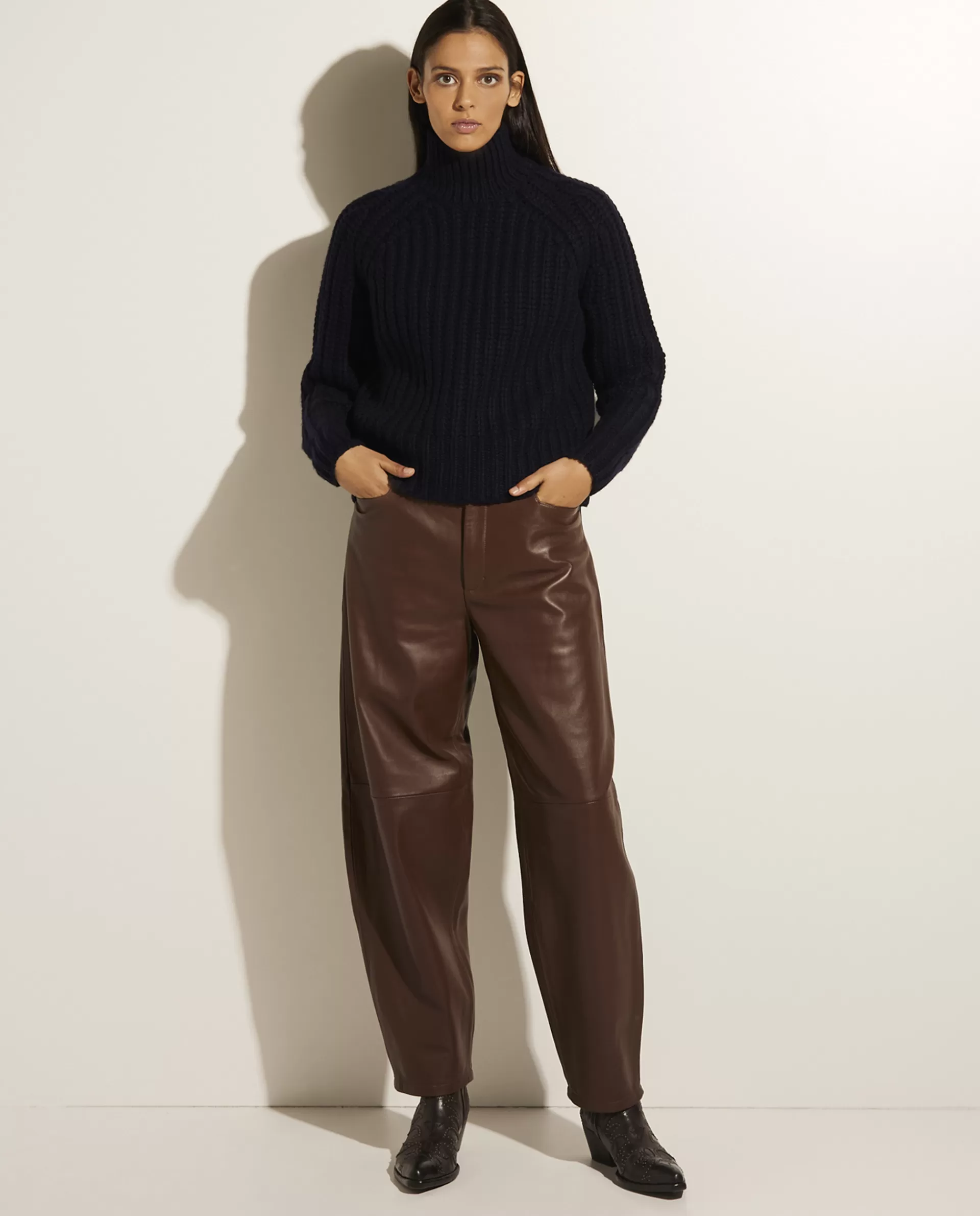 Store Chamomile Leren Broek Vrouwen Broeken