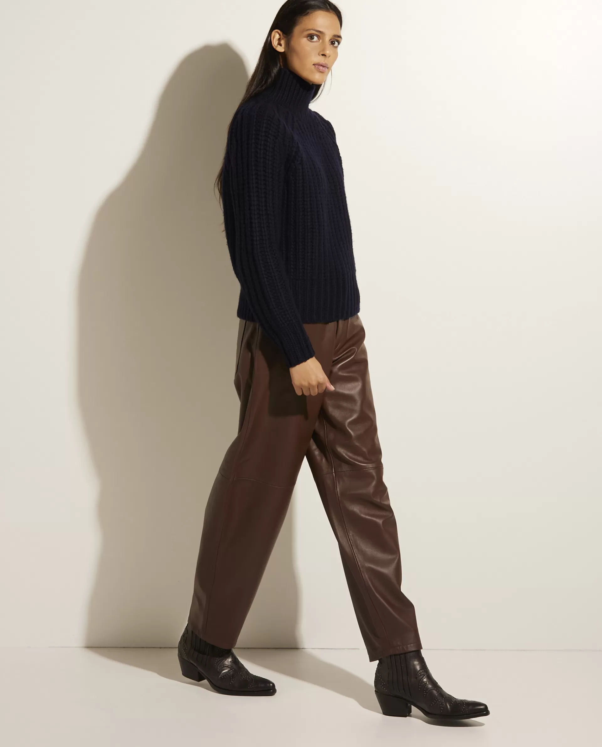 Store Chamomile Leren Broek Vrouwen Broeken