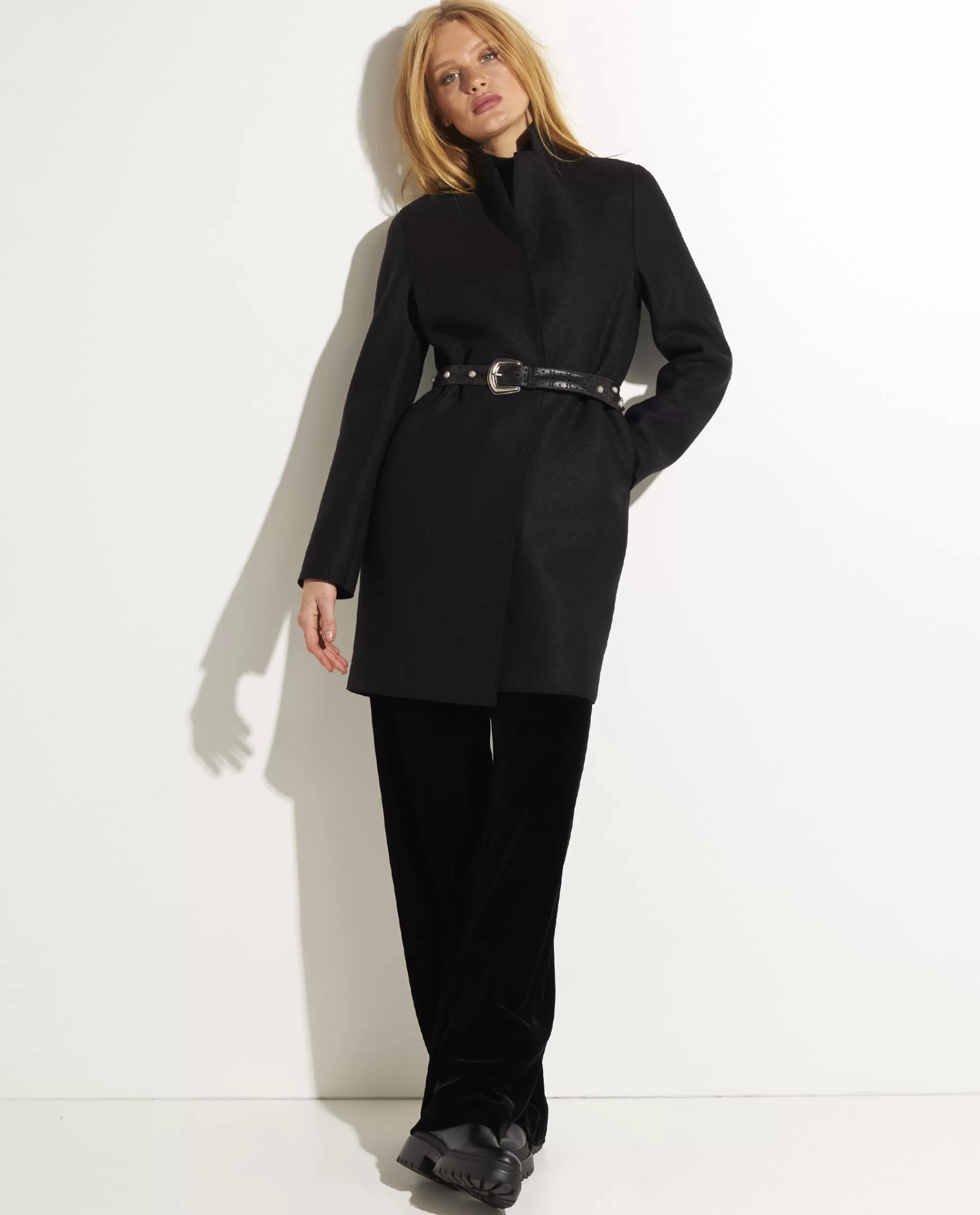New Cocoon Jas In Geperste Wol Vrouwen Jassen