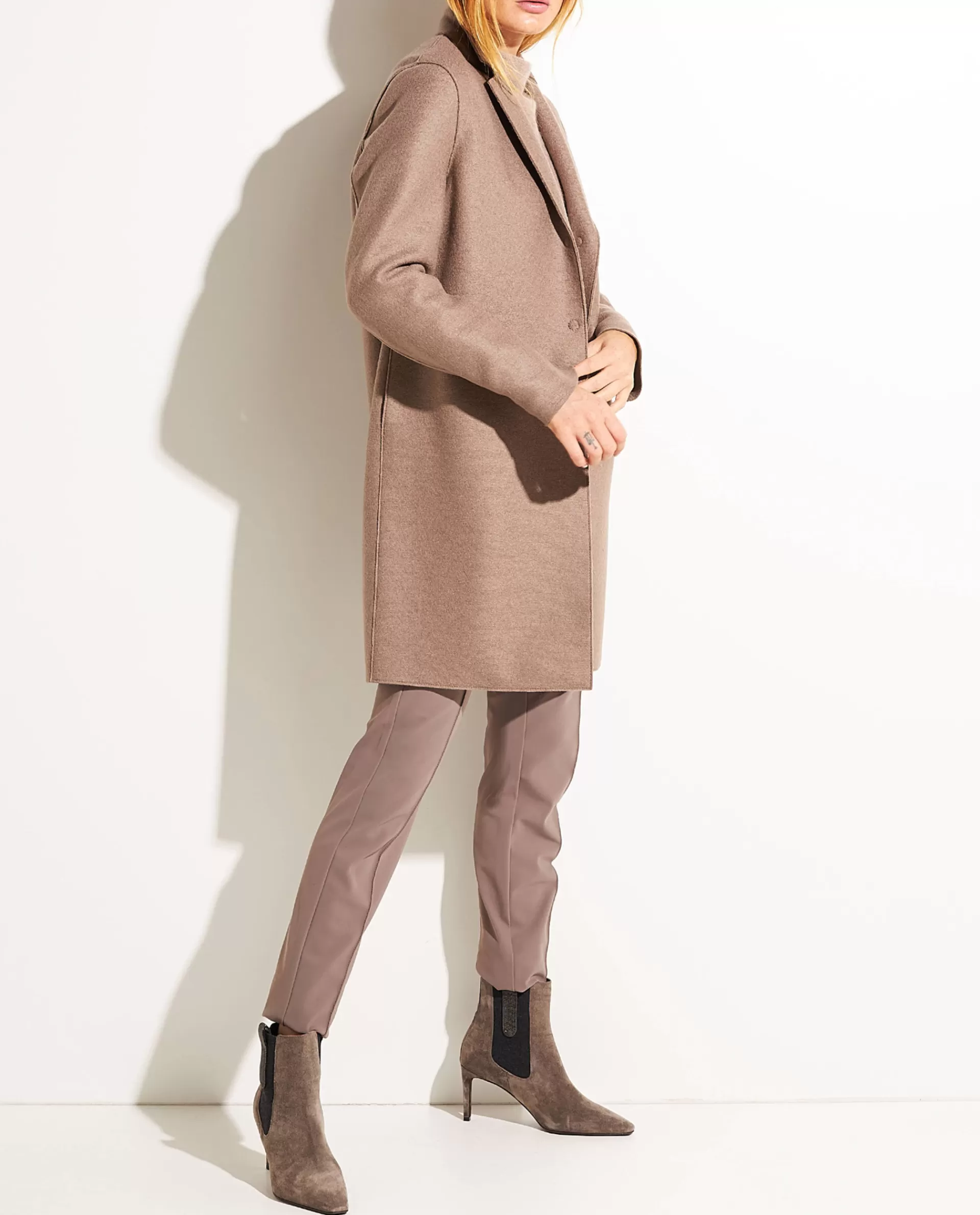 Flash Sale Cocoon Jas In Geperste Wol Vrouwen Jassen