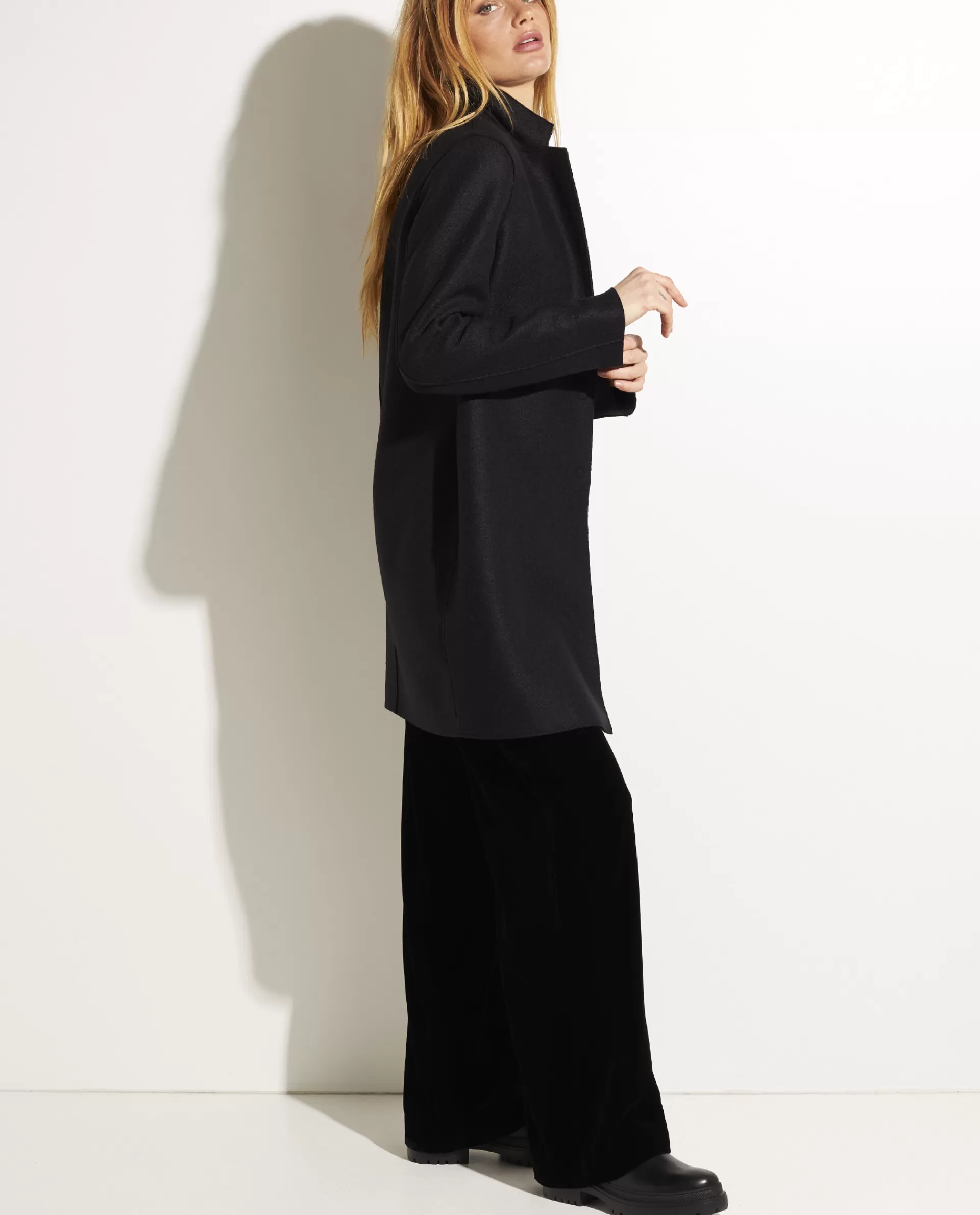 New Cocoon Jas In Geperste Wol Vrouwen Jassen