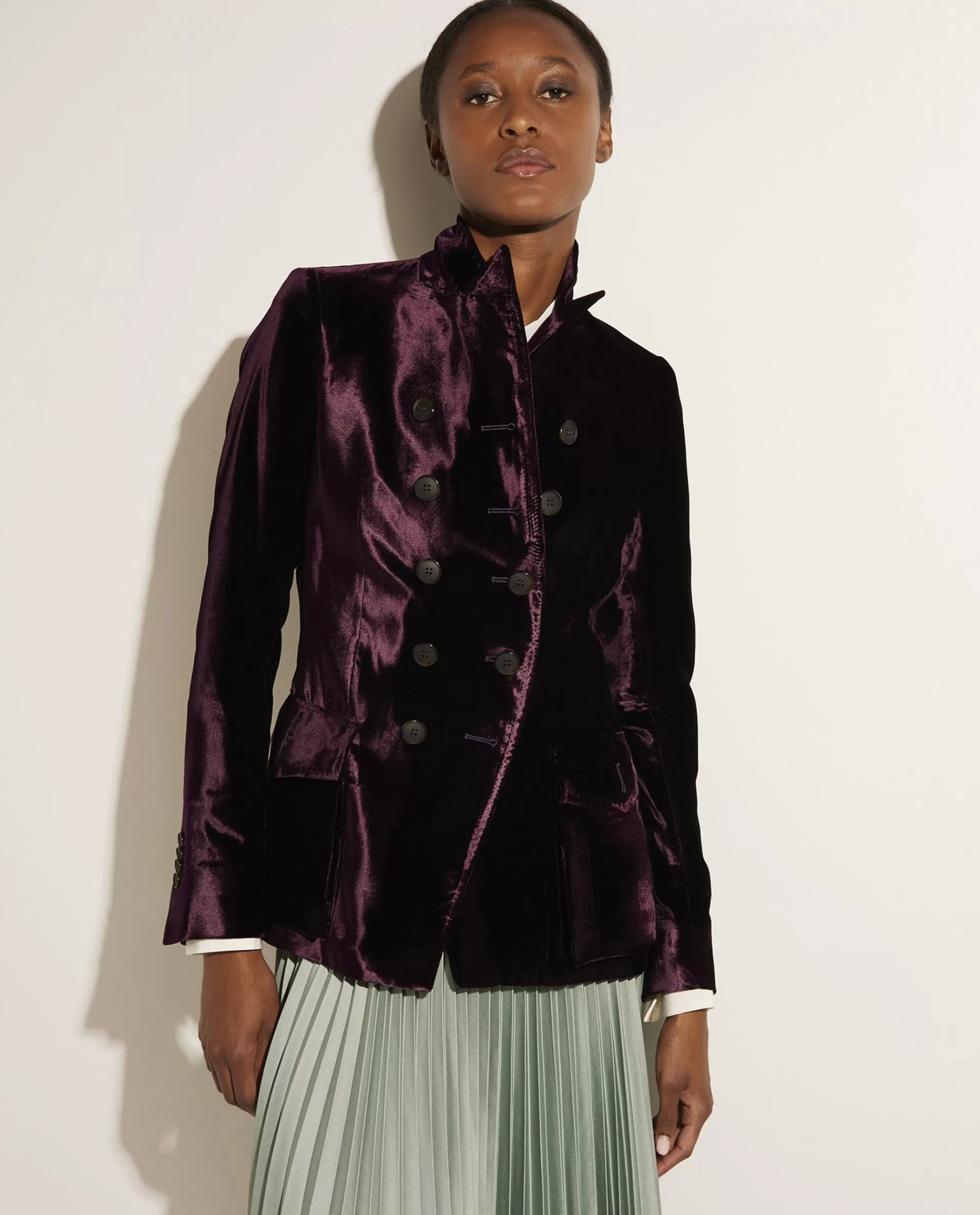 Store Double Breasted Fluwelen Blazer Vrouwen Blazers