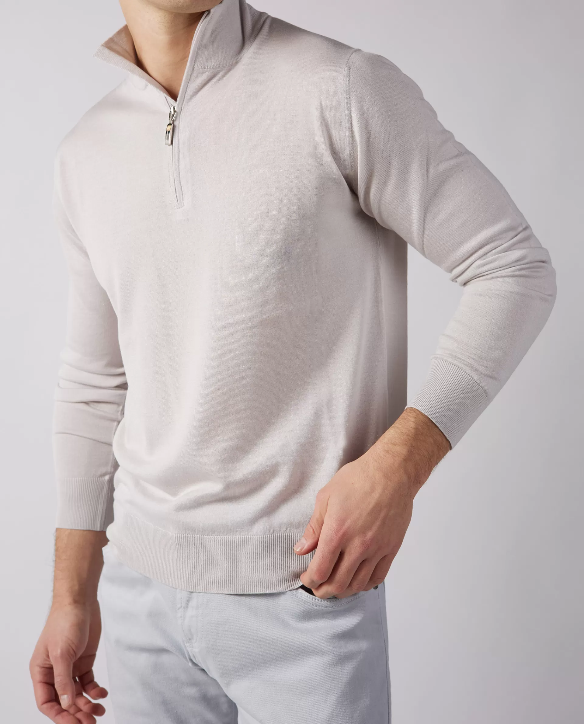 Best Sale Dunne Trui Met Rits Mannen Knitwear