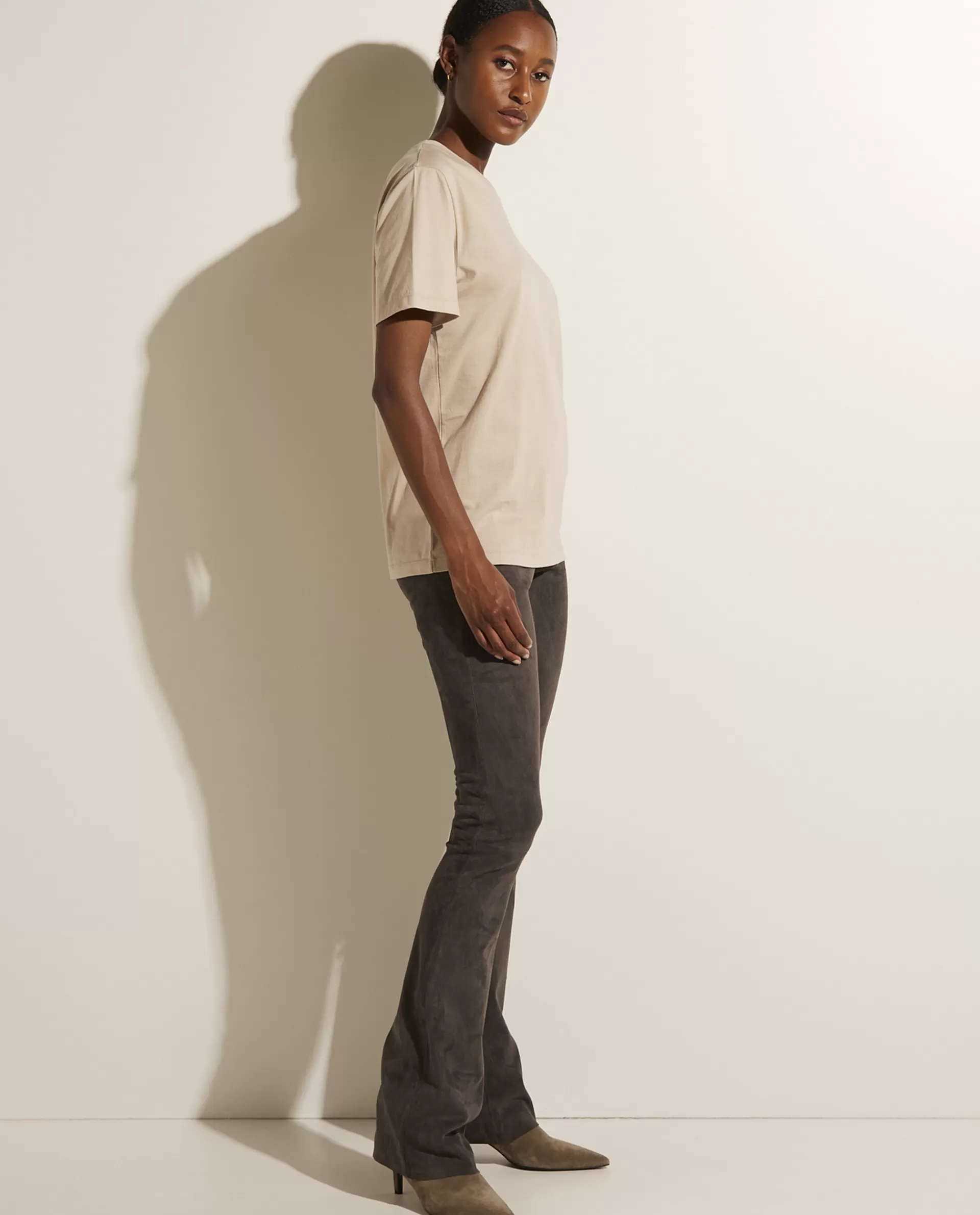 Cheap Flared Broek In Stretch Suede Vrouwen Broeken