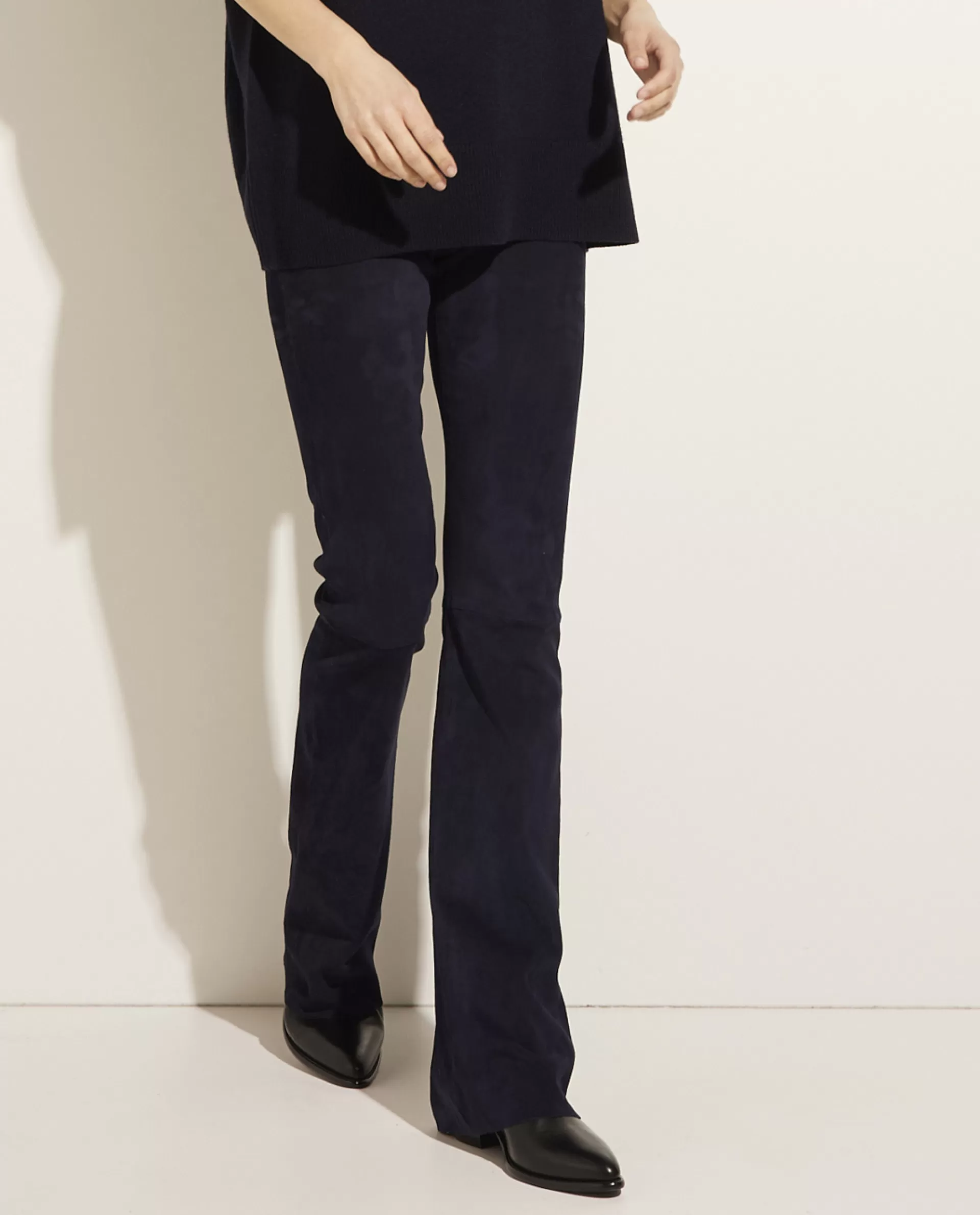 Discount Flared Broek In Stretch Suede Vrouwen Broeken