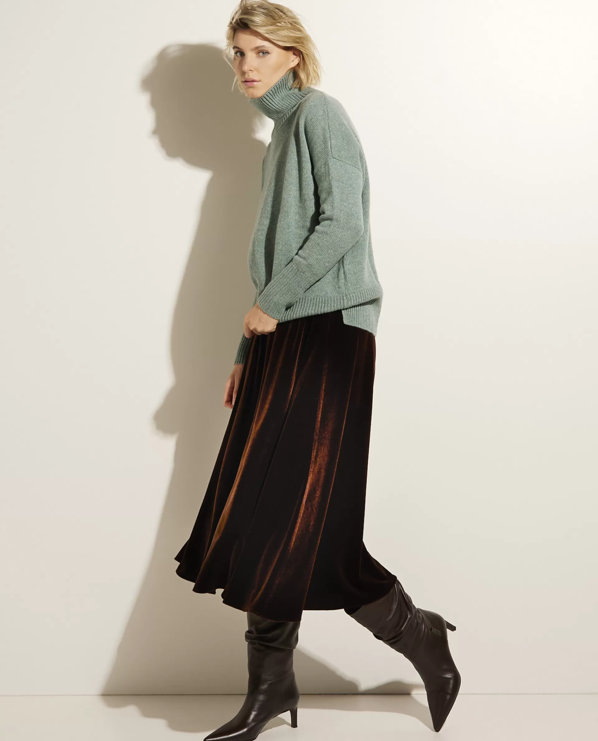 Fashion Fluwelen Midi Rok Vrouwen Rokken