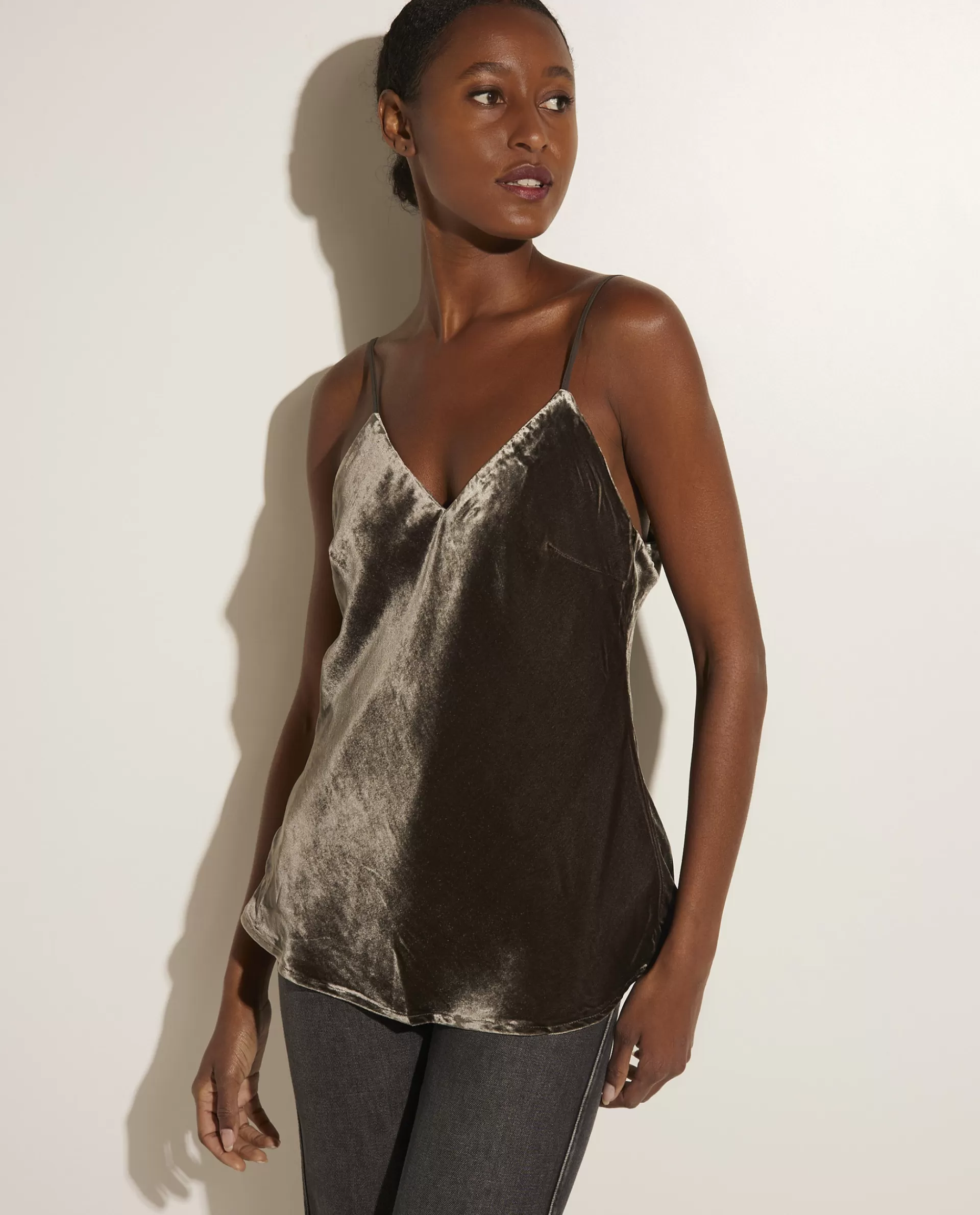 Outlet Fluwelen Top Met V-Hals Vrouwen Tops