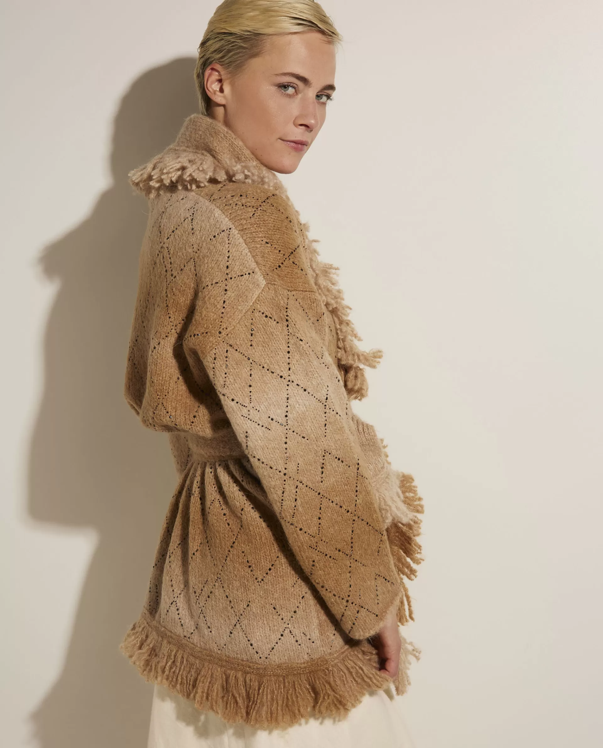 New Gebreid Crystal Ice Caves Vest Vrouwen Knitwear