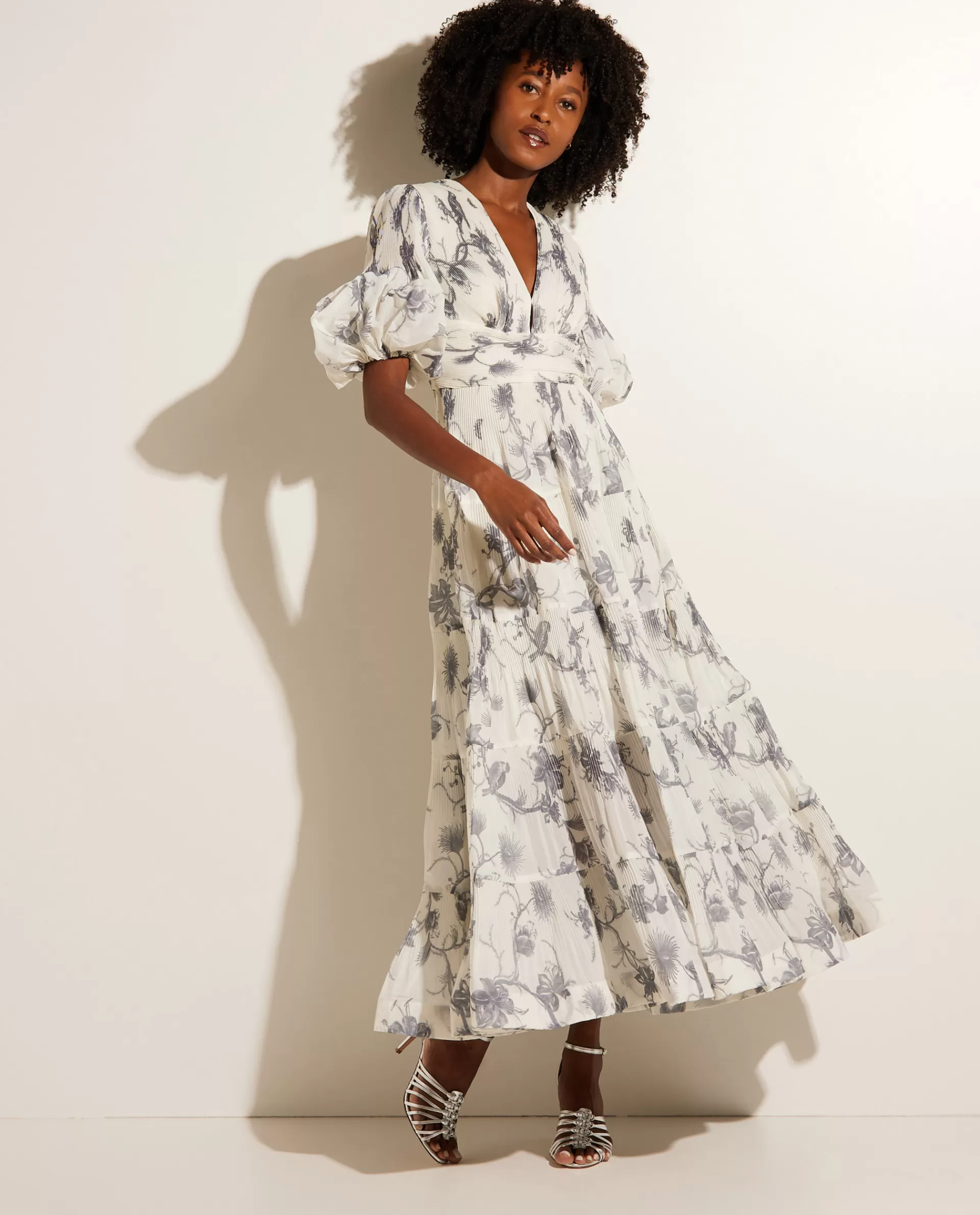 Sale Geplooide Maxi-Jurk Vrouwen Jurken