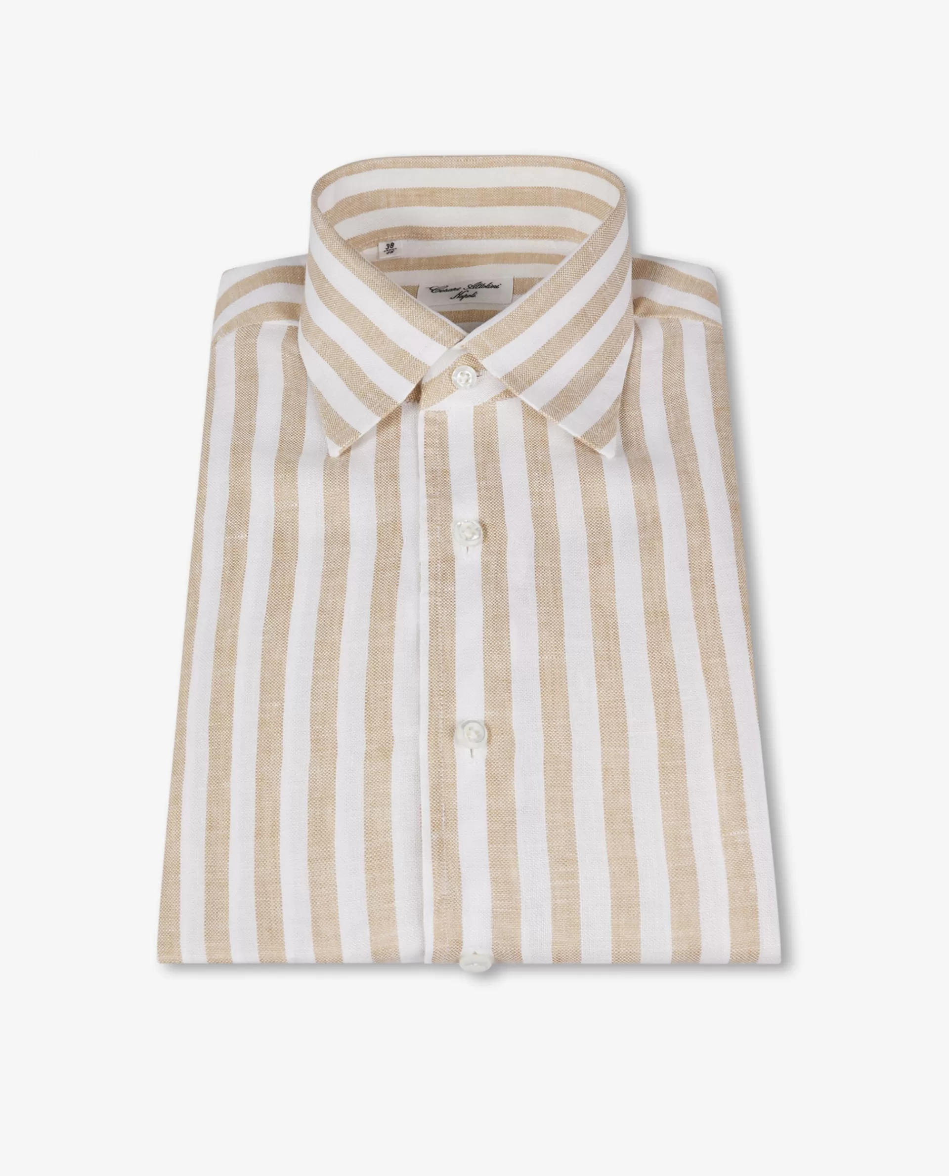 Store Gestreept Linnen Shirt Mannen Shirts