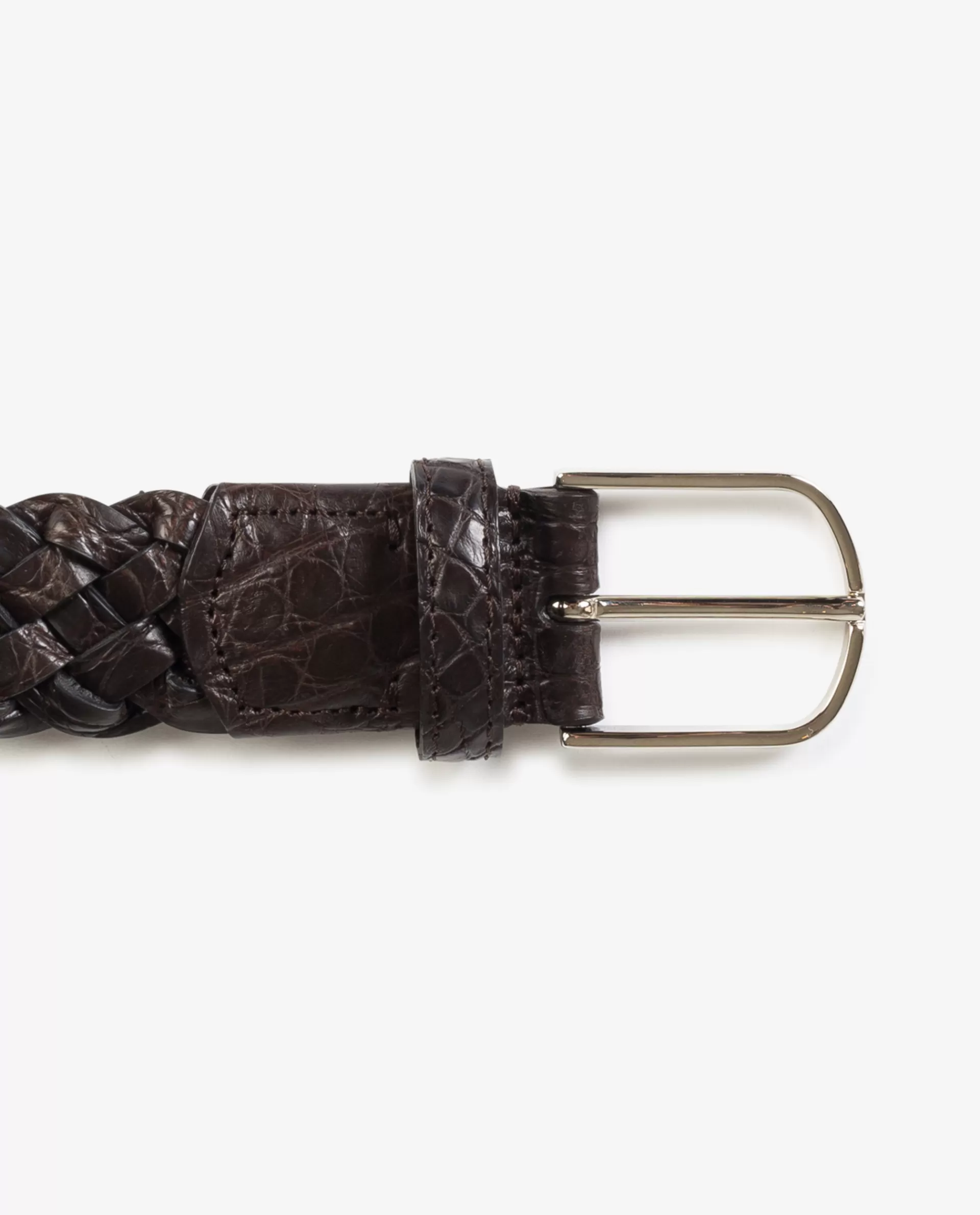 Cheap Gevlochten Krokodillen Leren Riem Mannen Riemen
