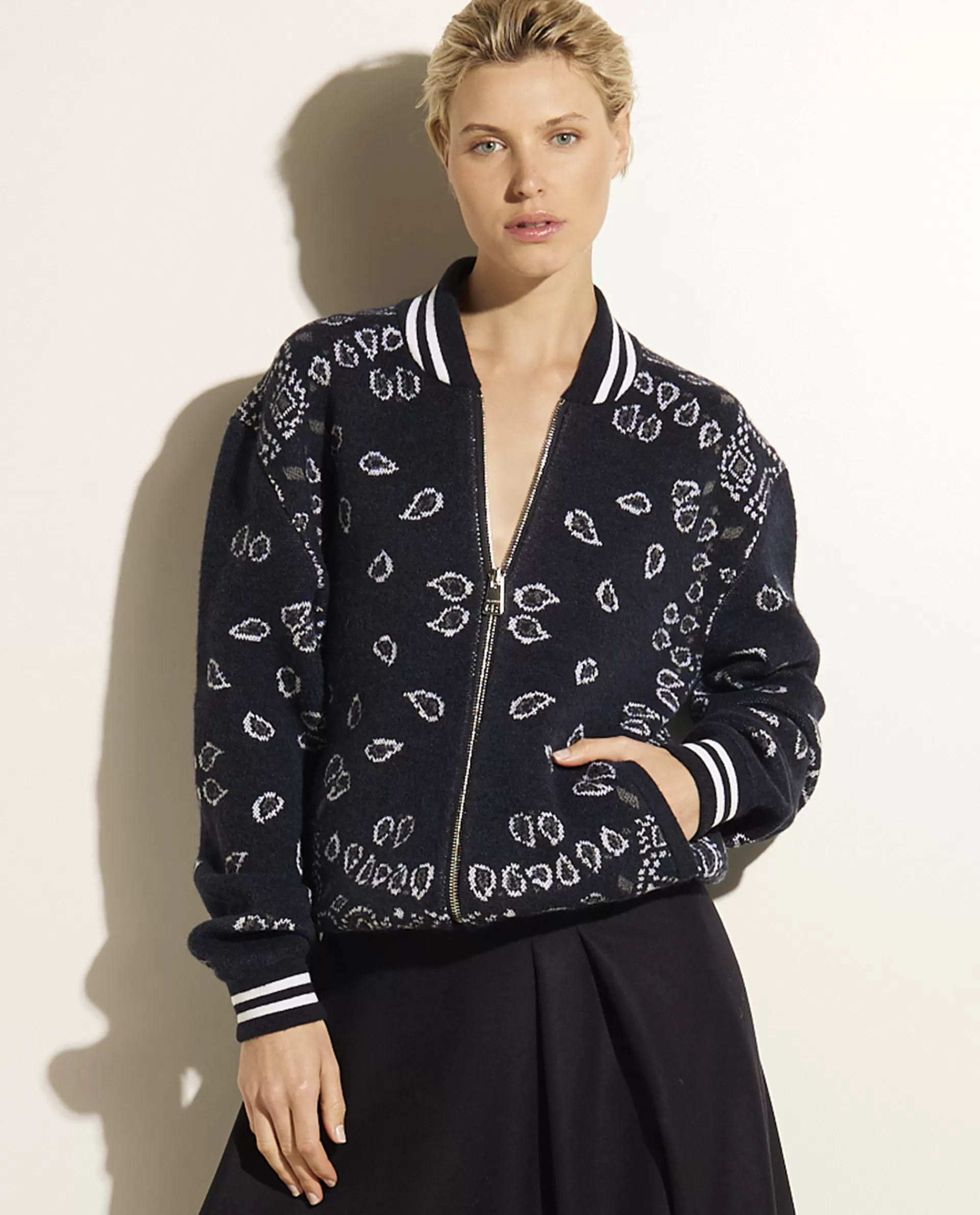 Hot Jacquard Bomber Vrouwen Knitwear