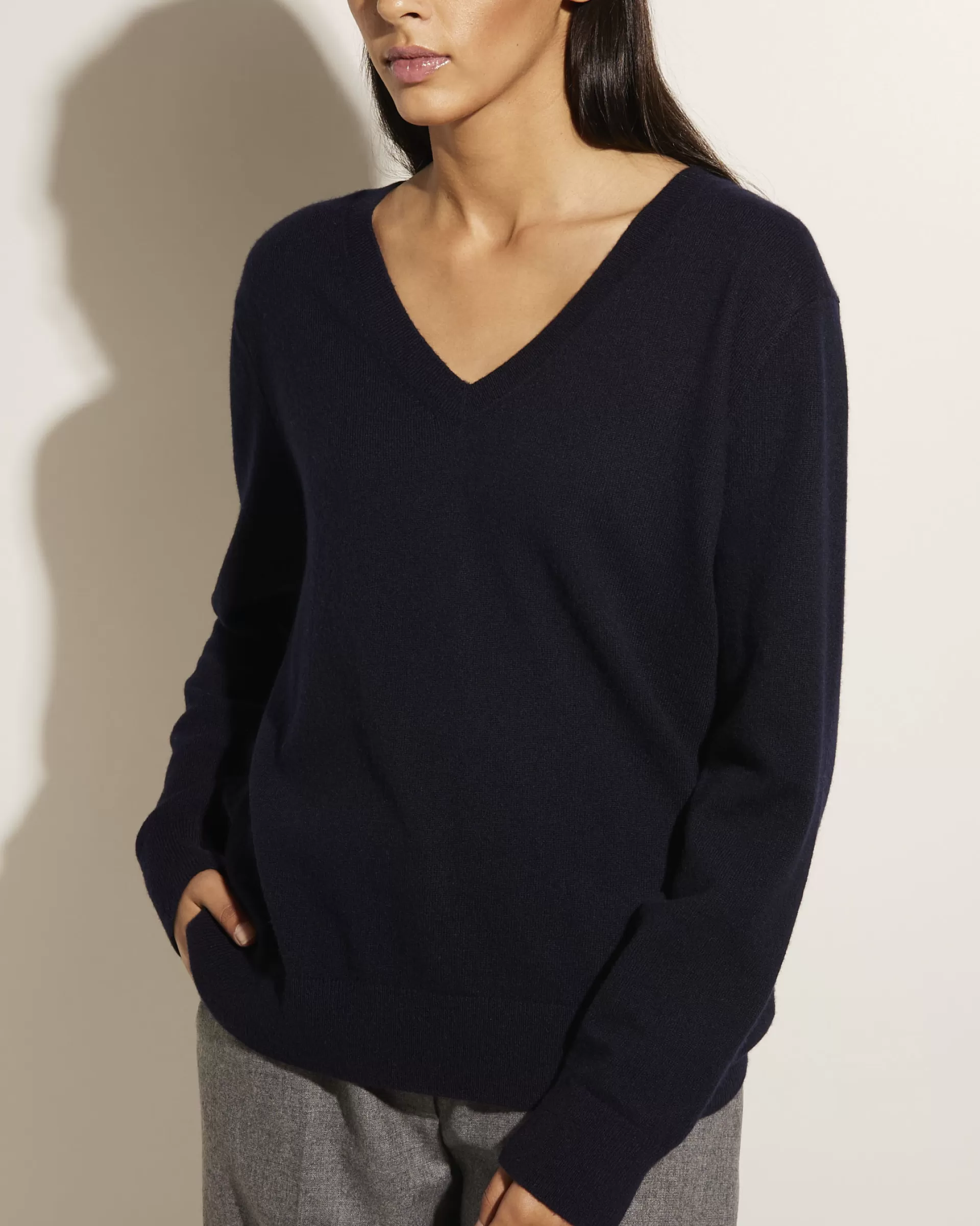 Store Kasjmieren V-Hals Trui Vrouwen Knitwear