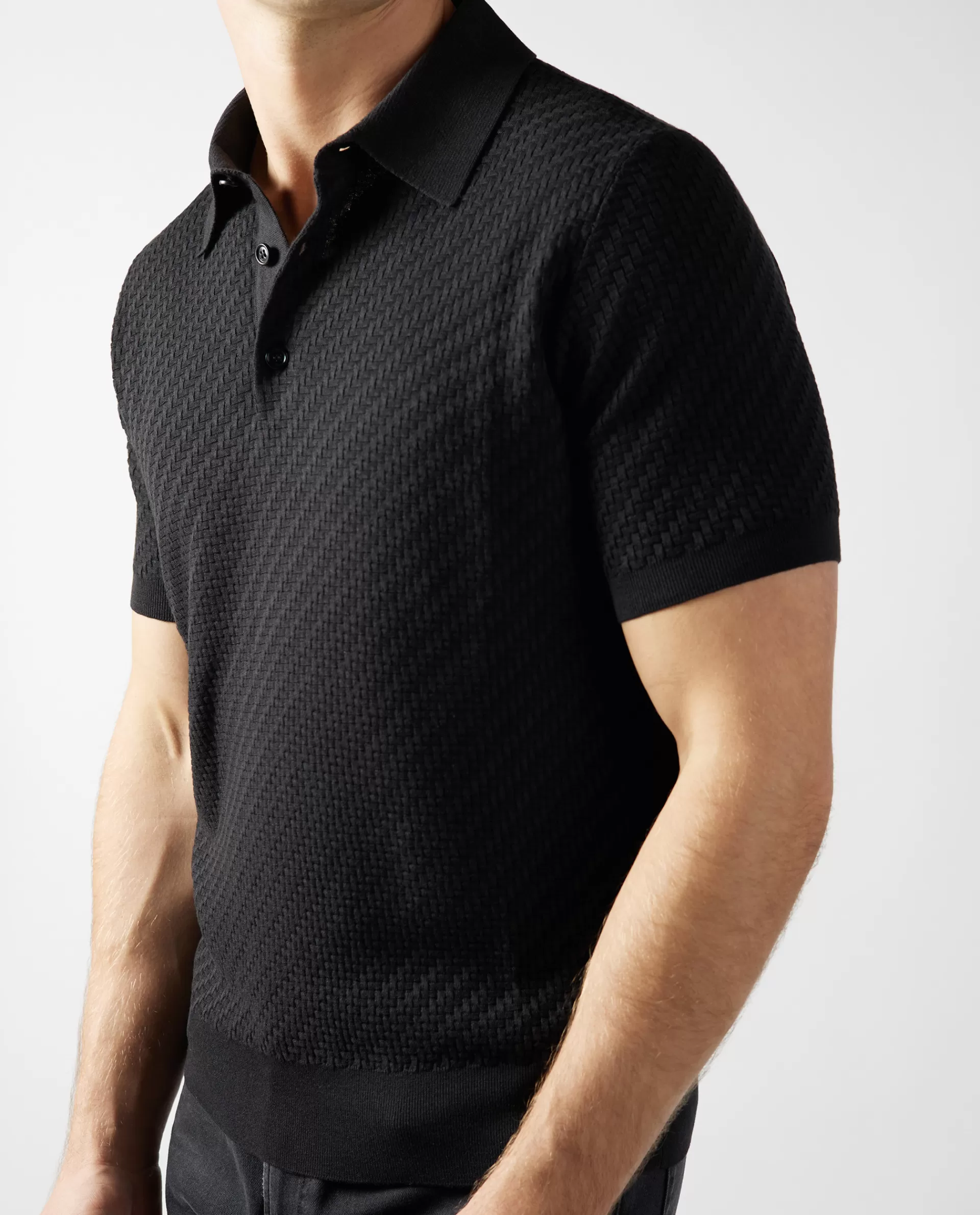 Store Katoen Zijde Mix Polo Mannen Polo