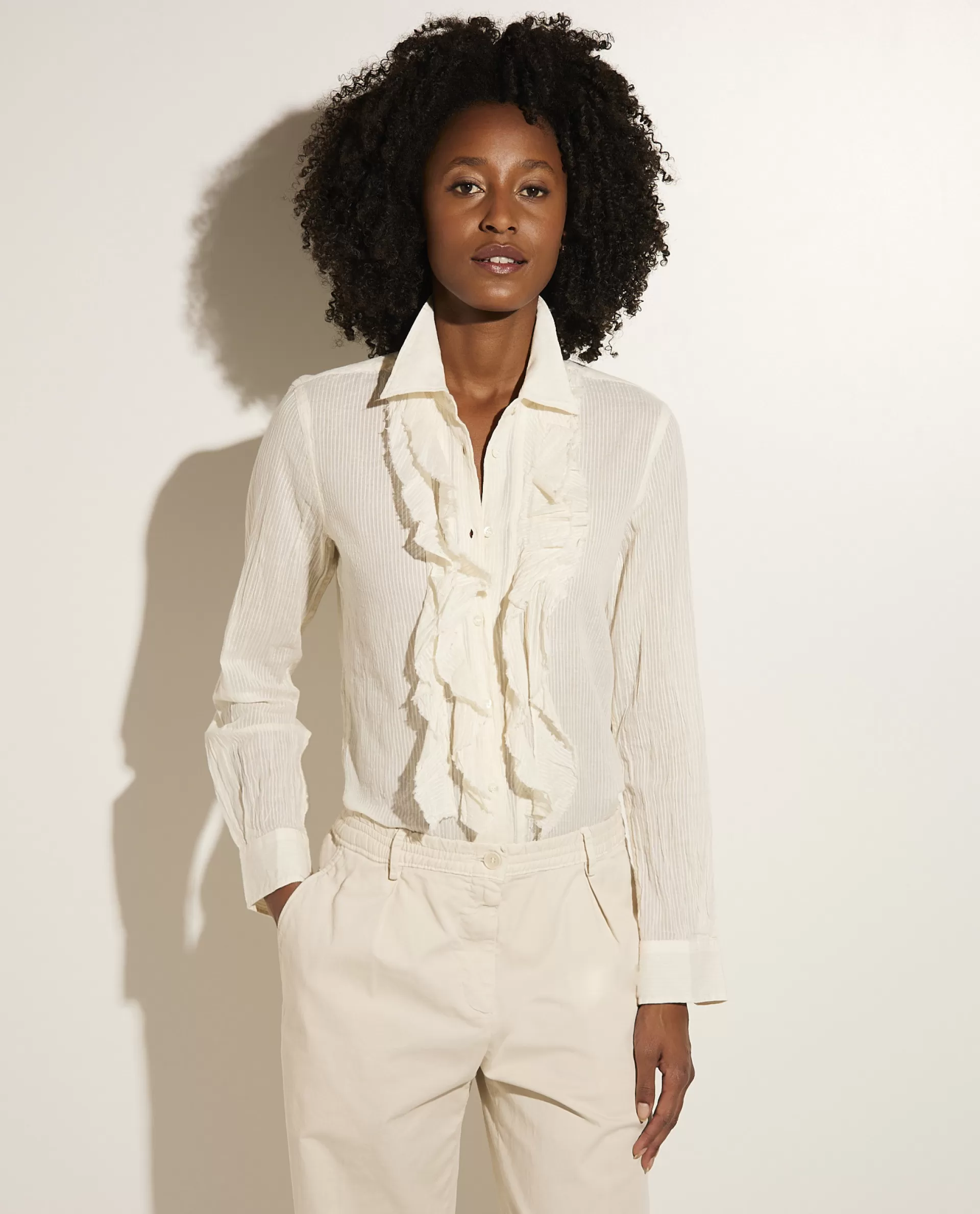 Best Sale Katoenen Blouse Met Franjes Vrouwen Blouses