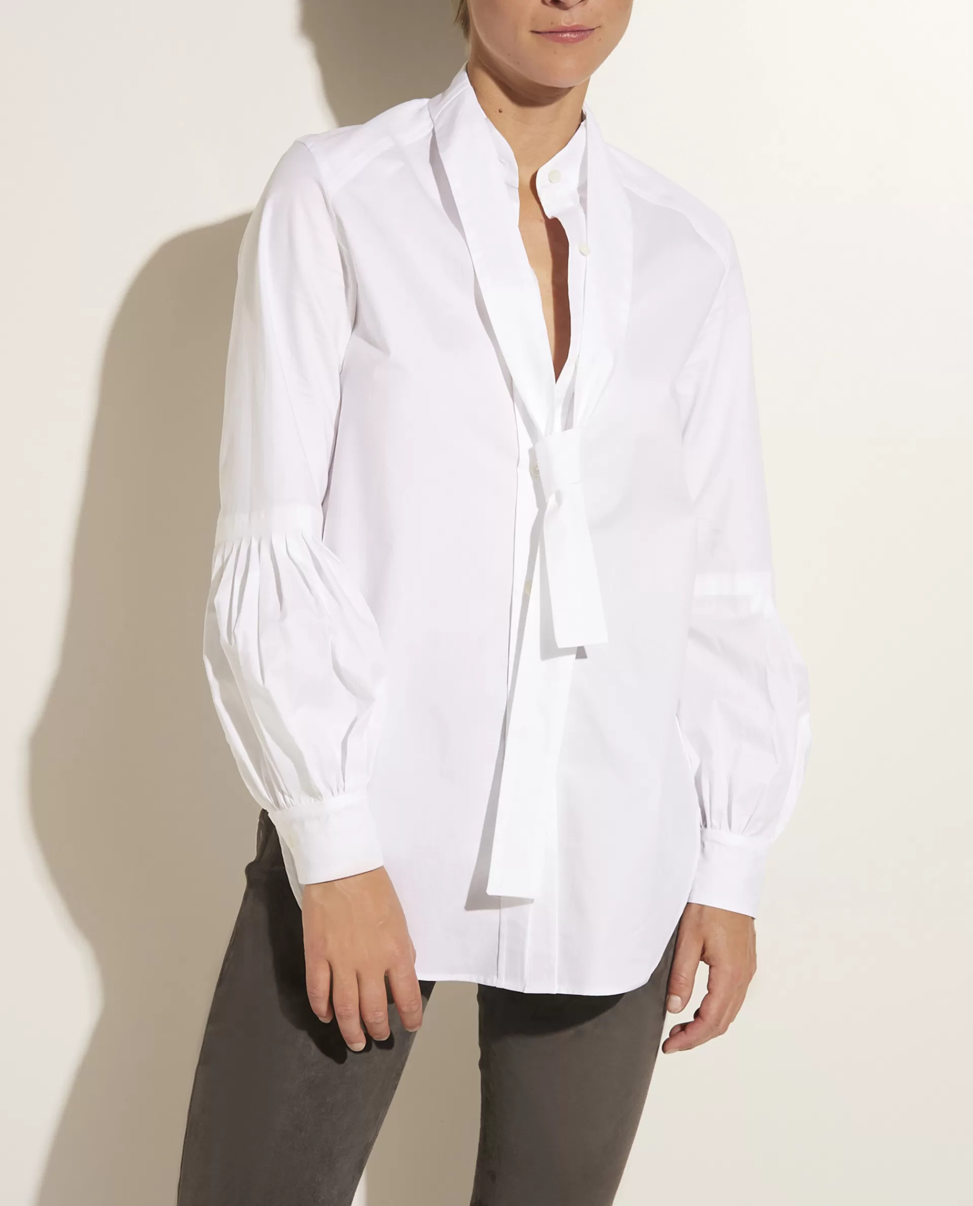 Best Sale Katoenen Blouse Met Strik Vrouwen Blouses