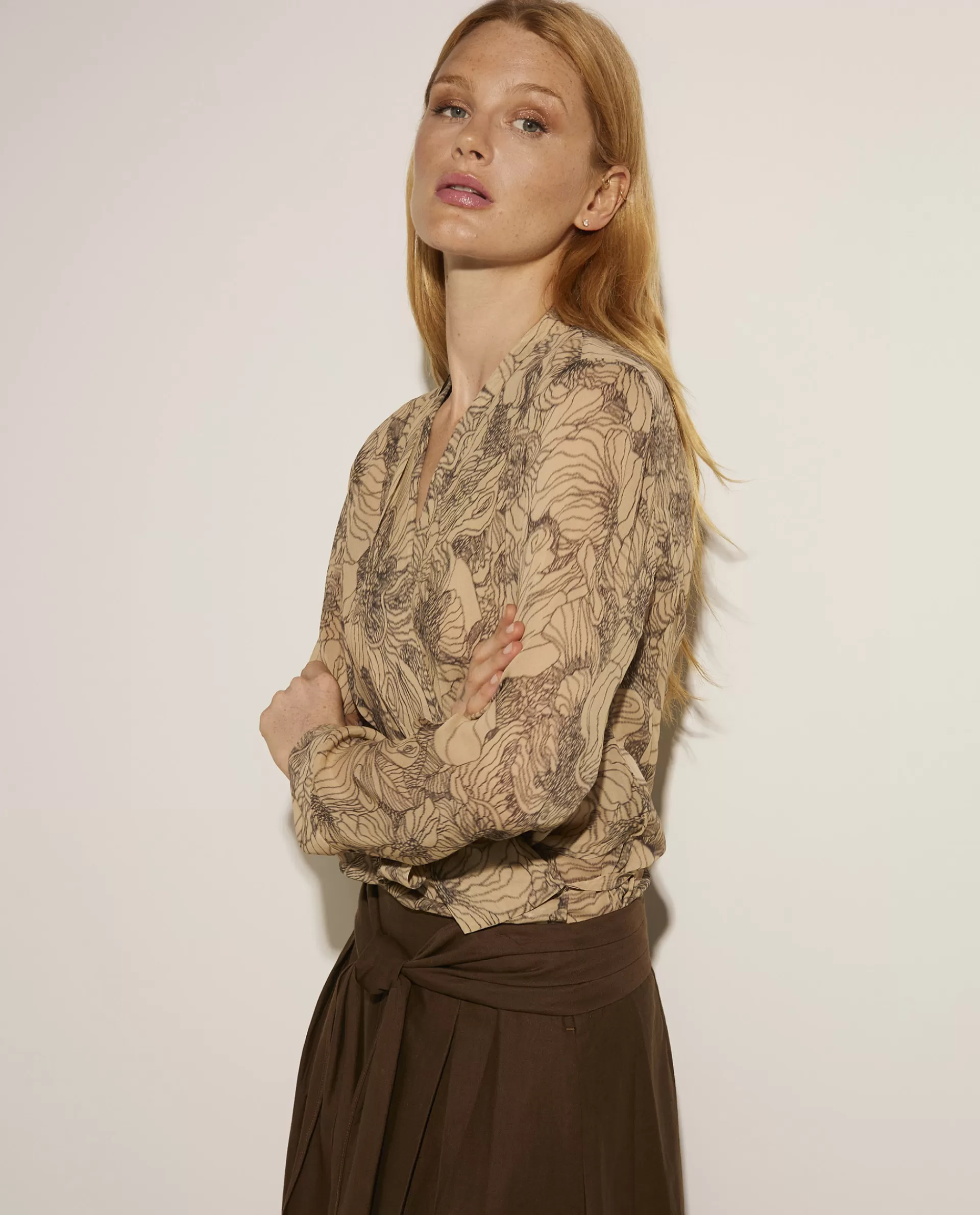 Online Katoenen V-Hals Blouse Vrouwen Blouses