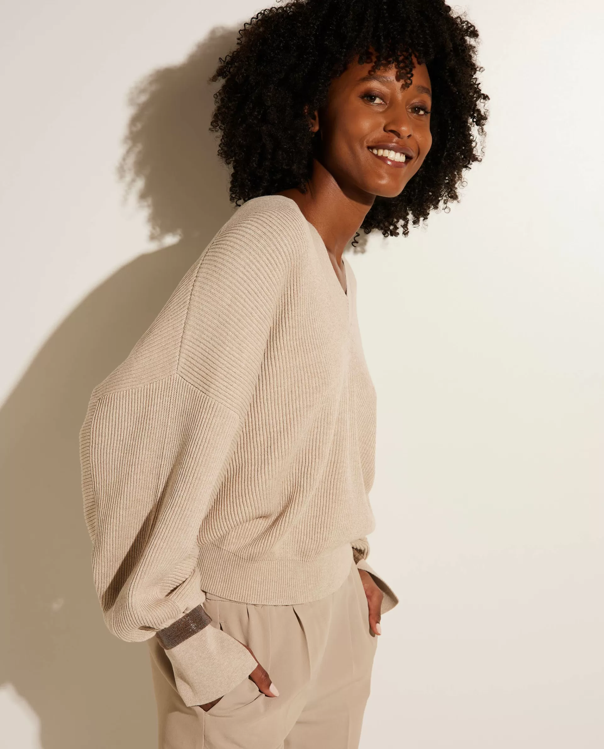 Cheap Katoenen V-Hals Trui Vrouwen Sweaters