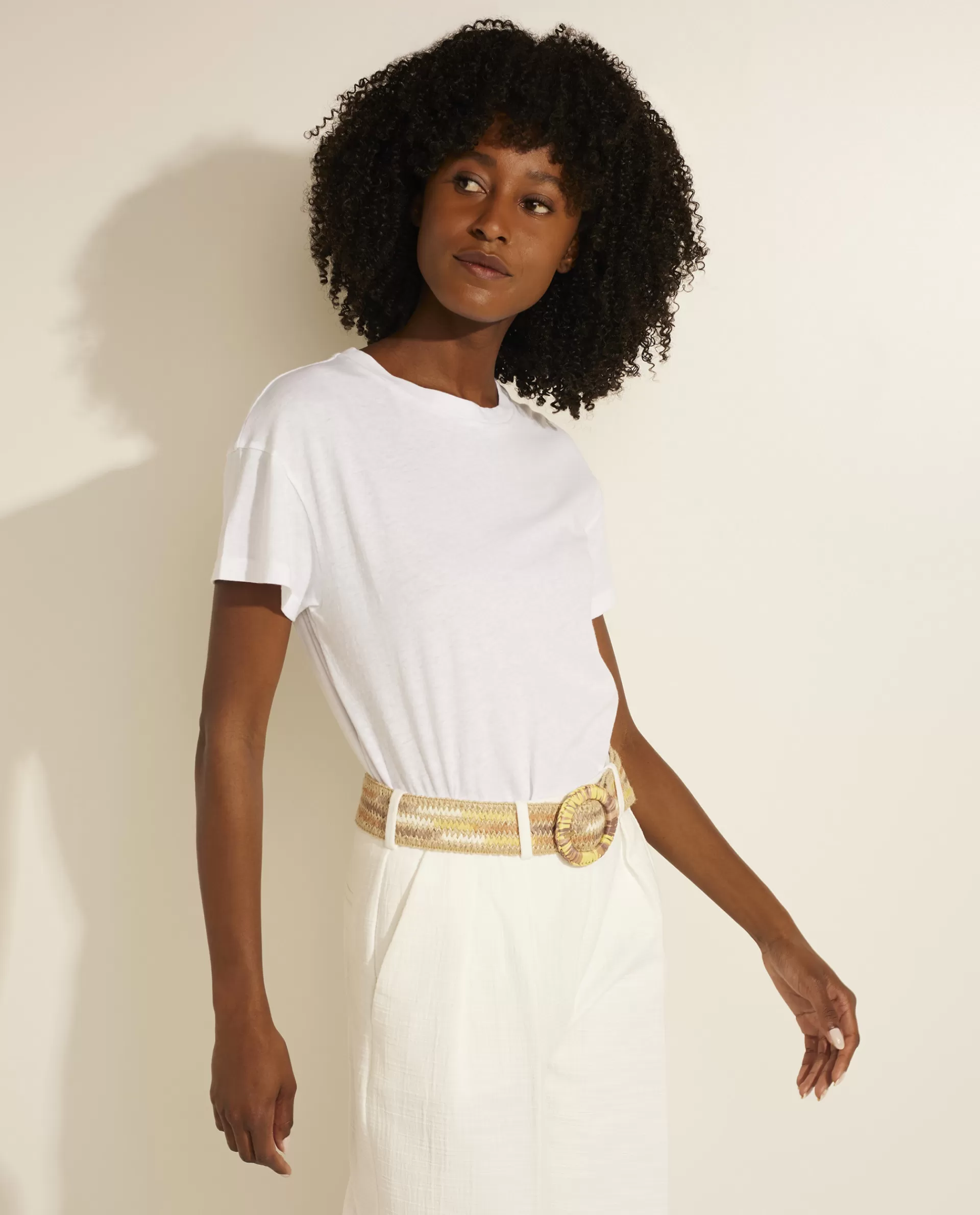 Best Sale Katoen-Linnen T-Shirt Vrouwen Tops