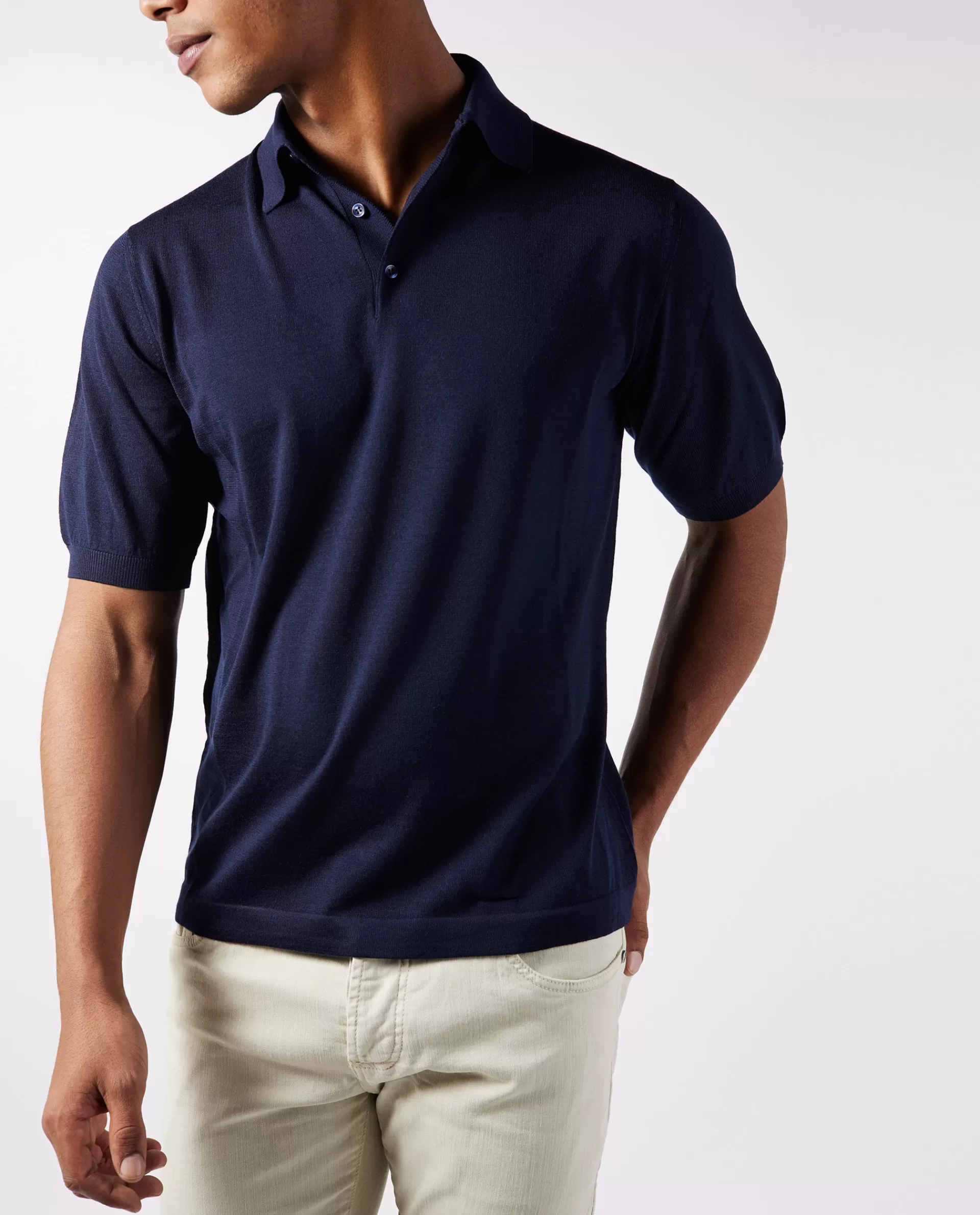 Store Knitted Polo Met Korte Mouwen Mannen Knitwear