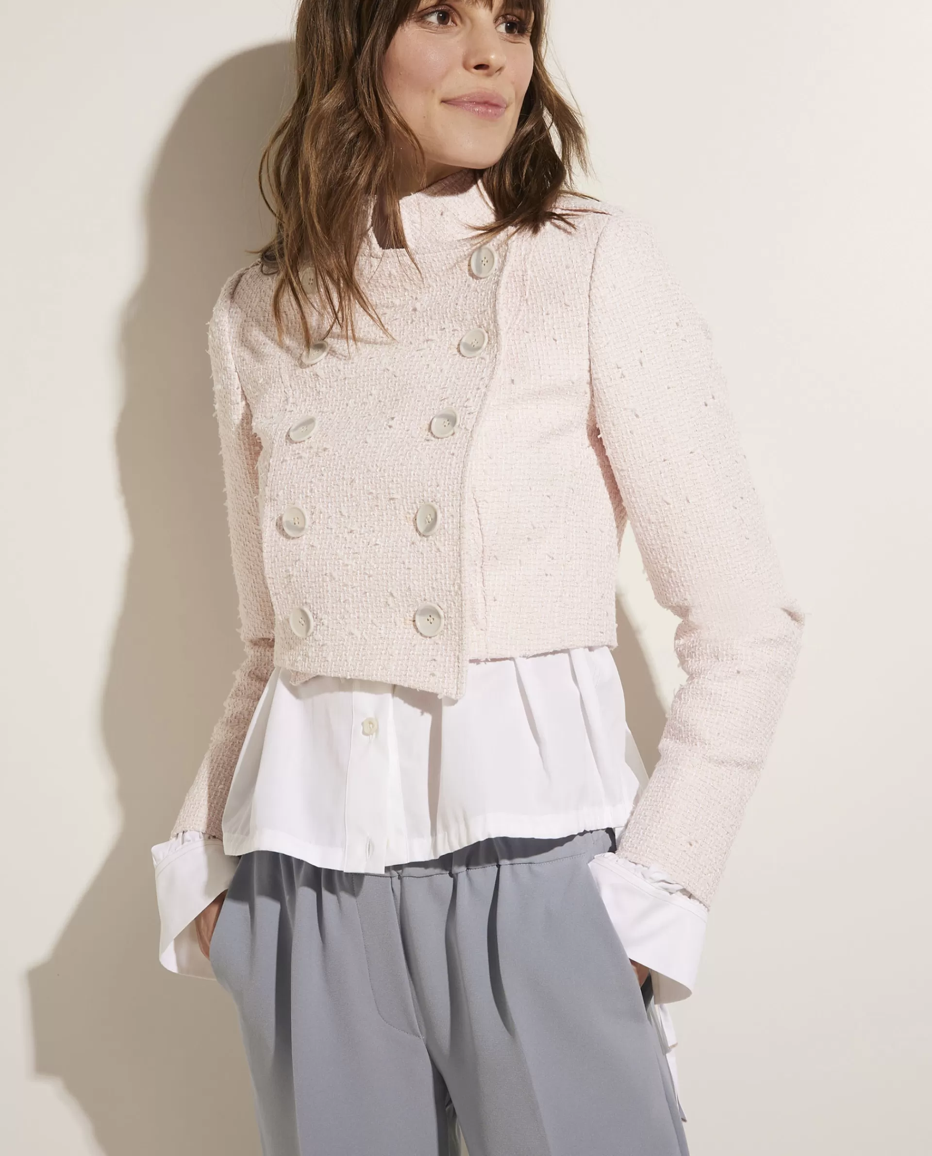 Outlet Korte Blazer In Katoenmix Vrouwen Blazers