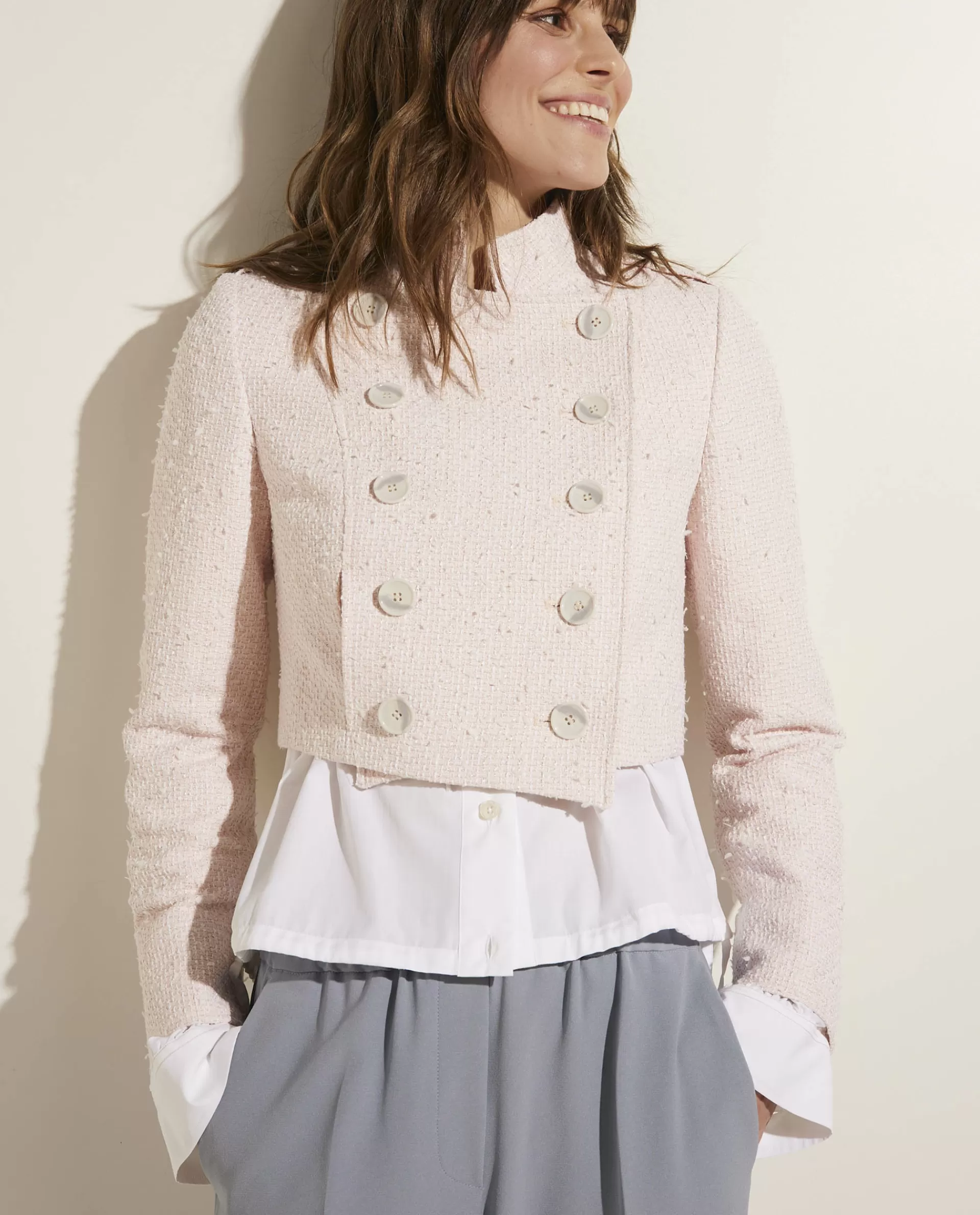 Outlet Korte Blazer In Katoenmix Vrouwen Blazers