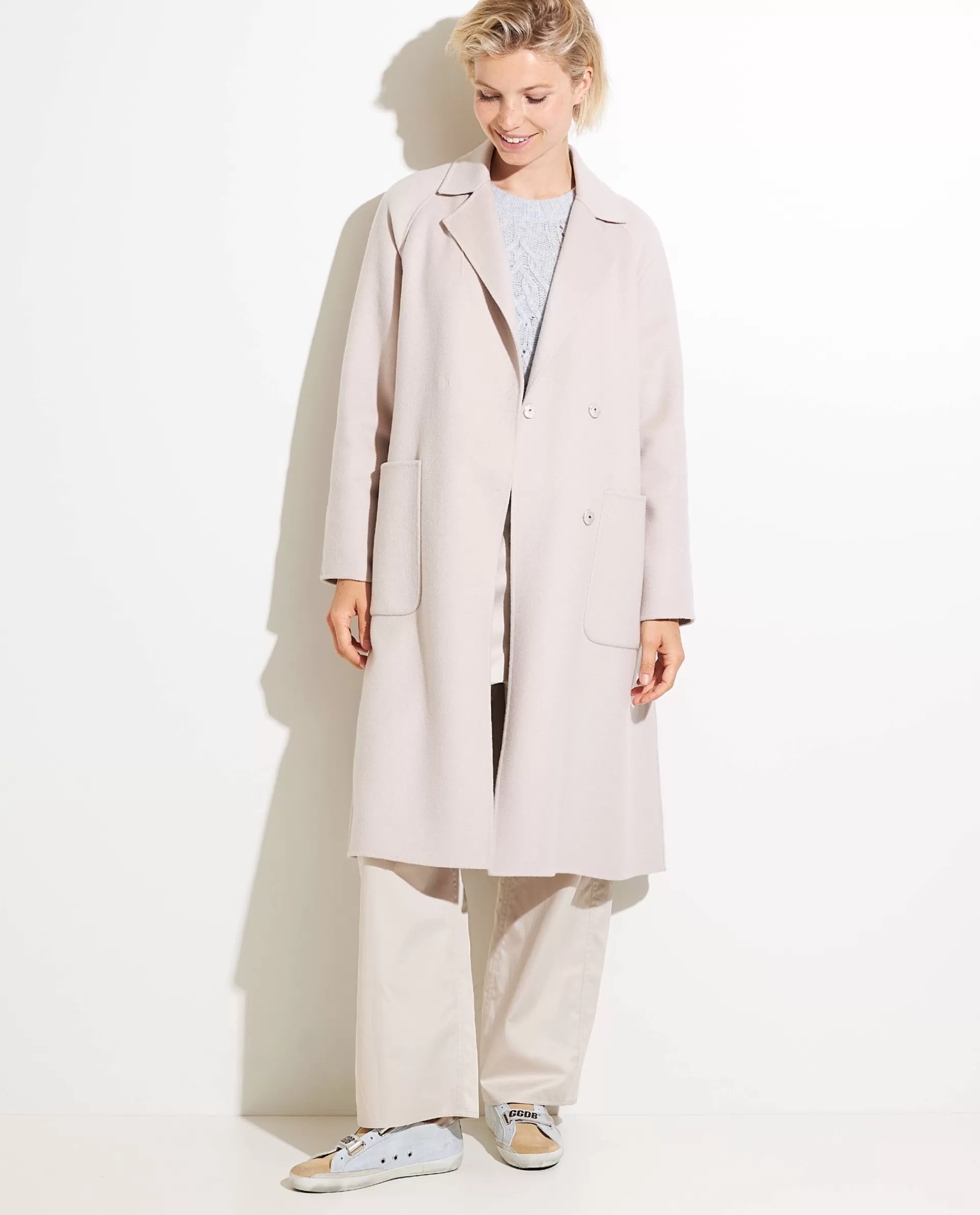 Outlet Lange Double Face Cashmere Mantel Vrouwen Jassen