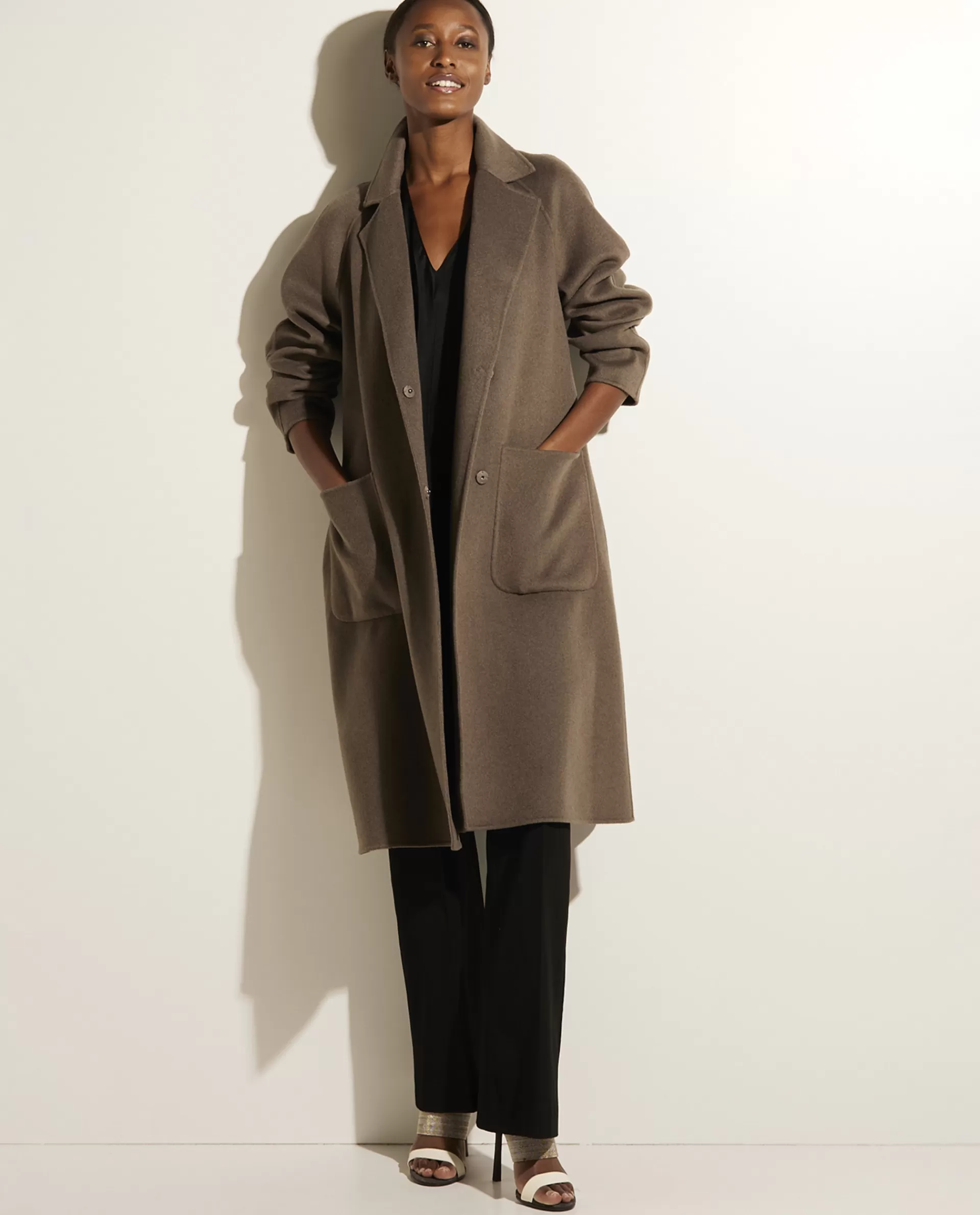 Sale Lange Double Face Cashmere Mantel Vrouwen Jassen
