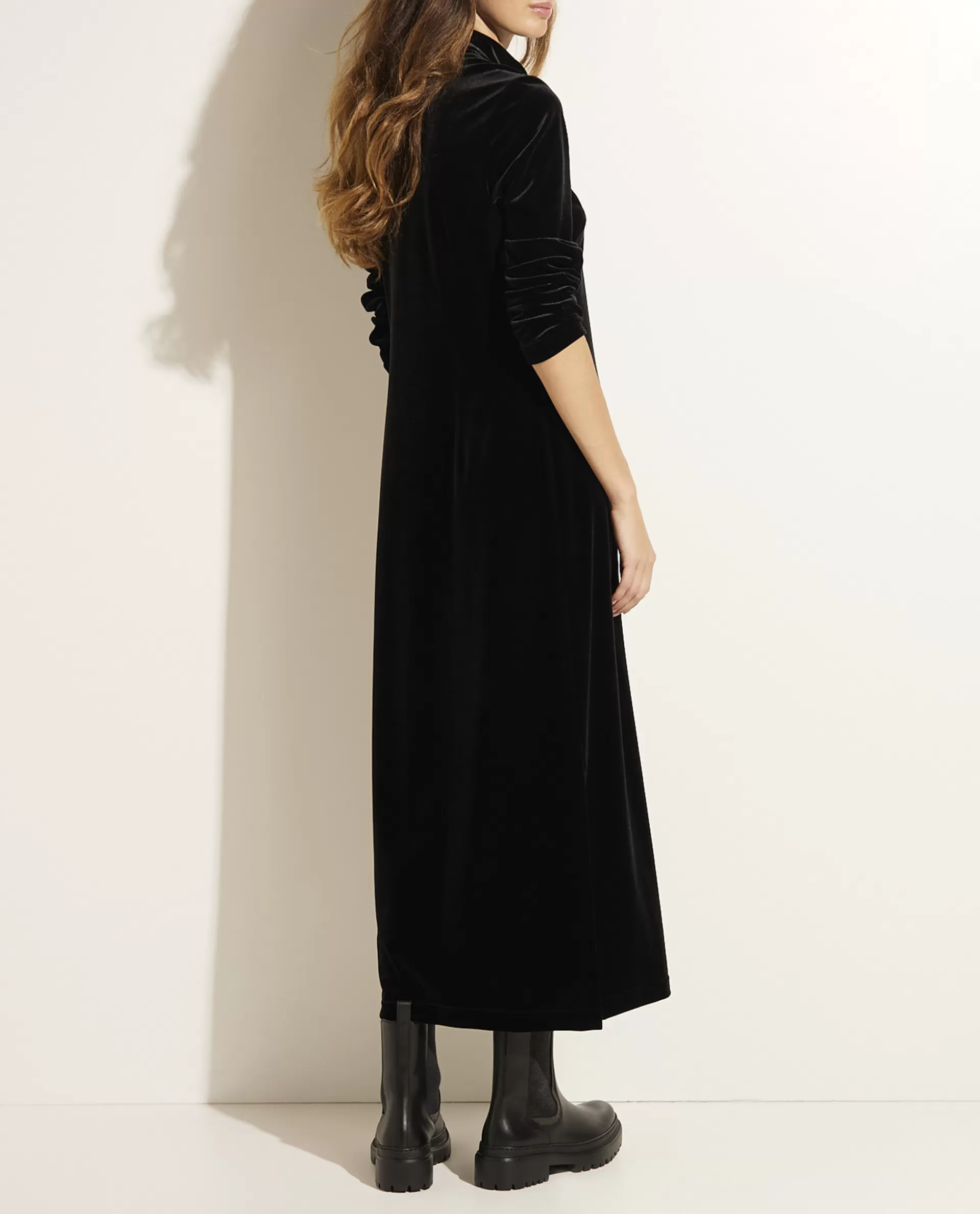 Shop Lange Jurk In Stretch-Fluweel Vrouwen Jurken