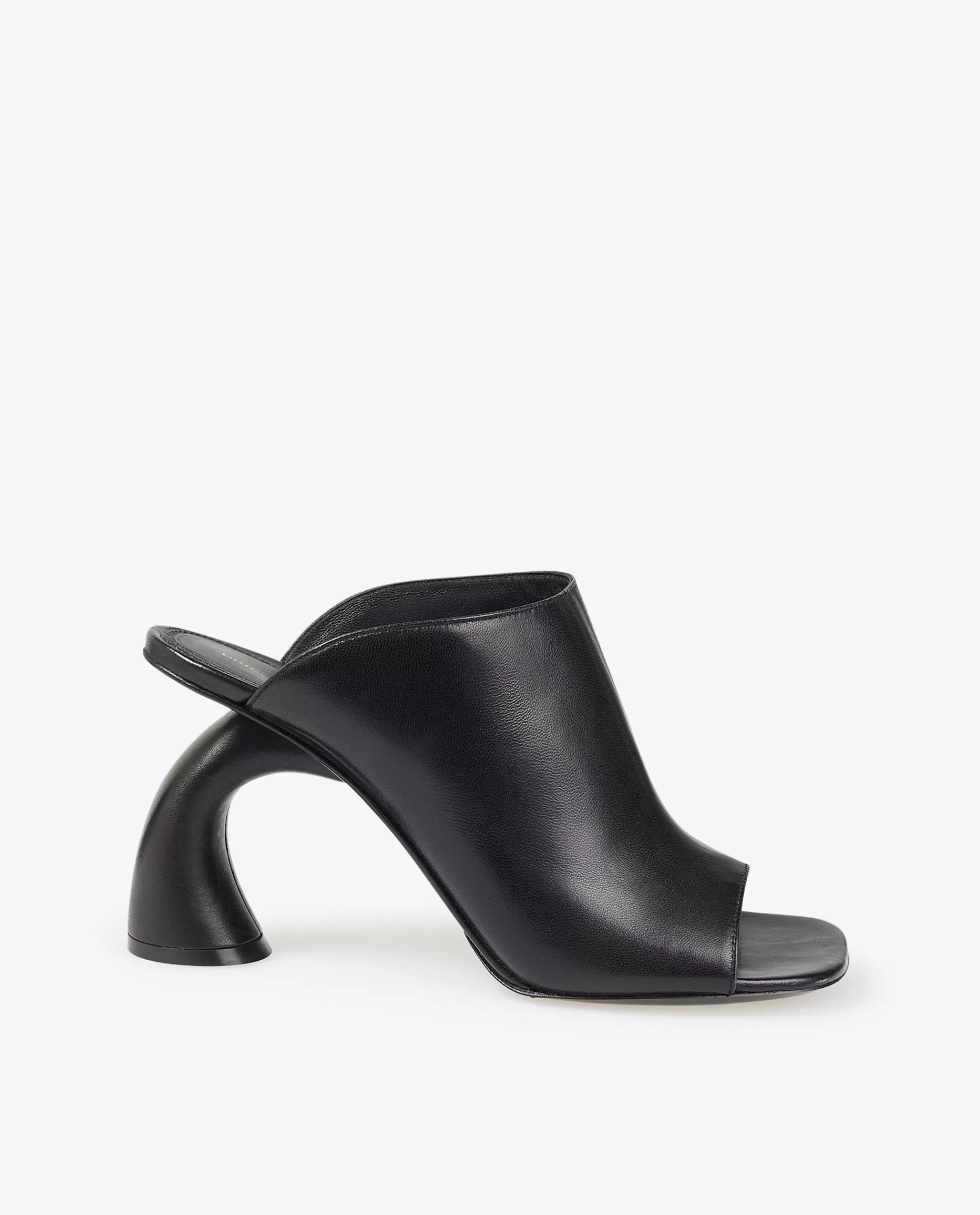 Cheap Leren Muiltjes Met Gebogen Hak Vrouwen Schoenen