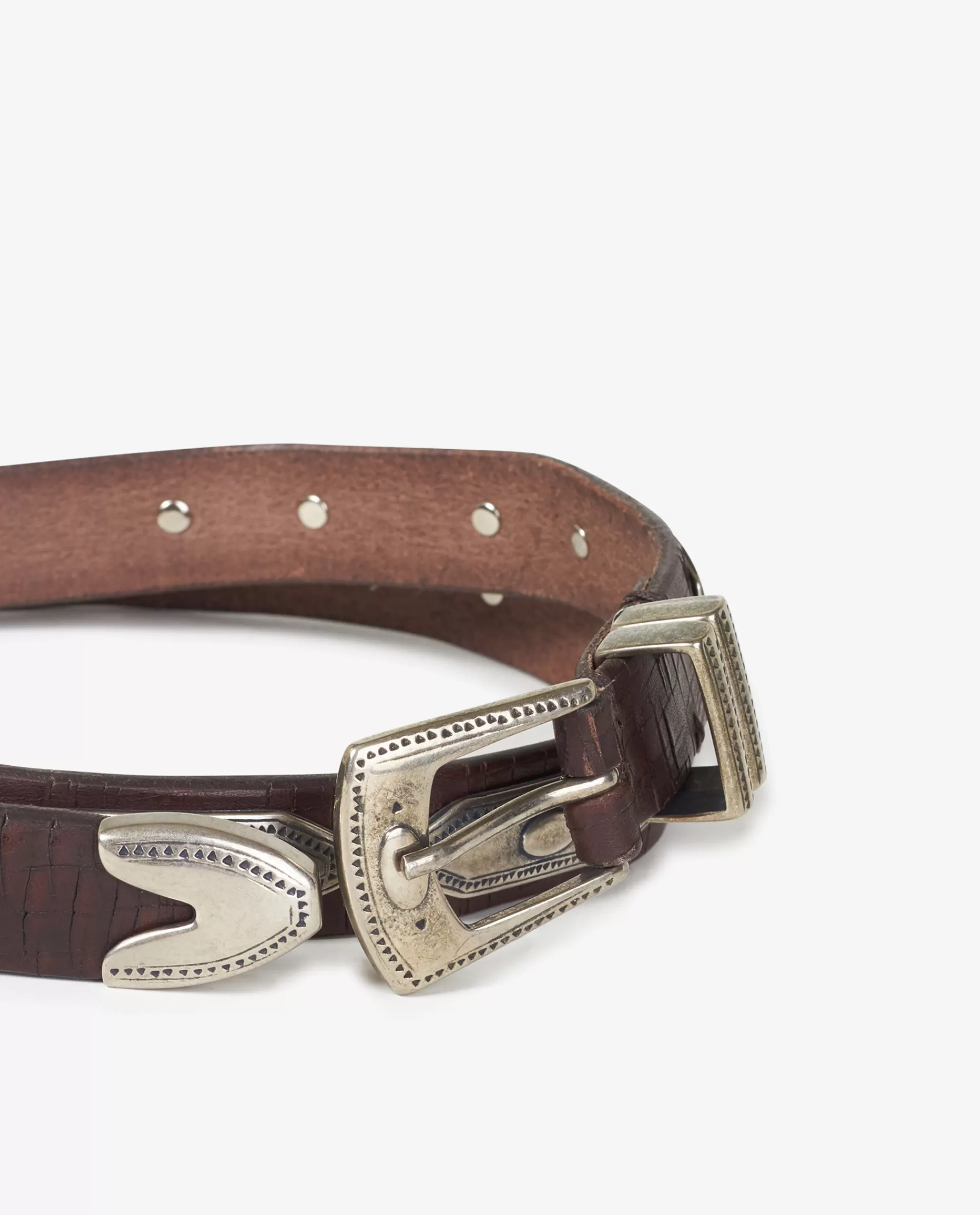 Discount Leren Riem Met Zilveren Accenten Vrouwen Accessoires