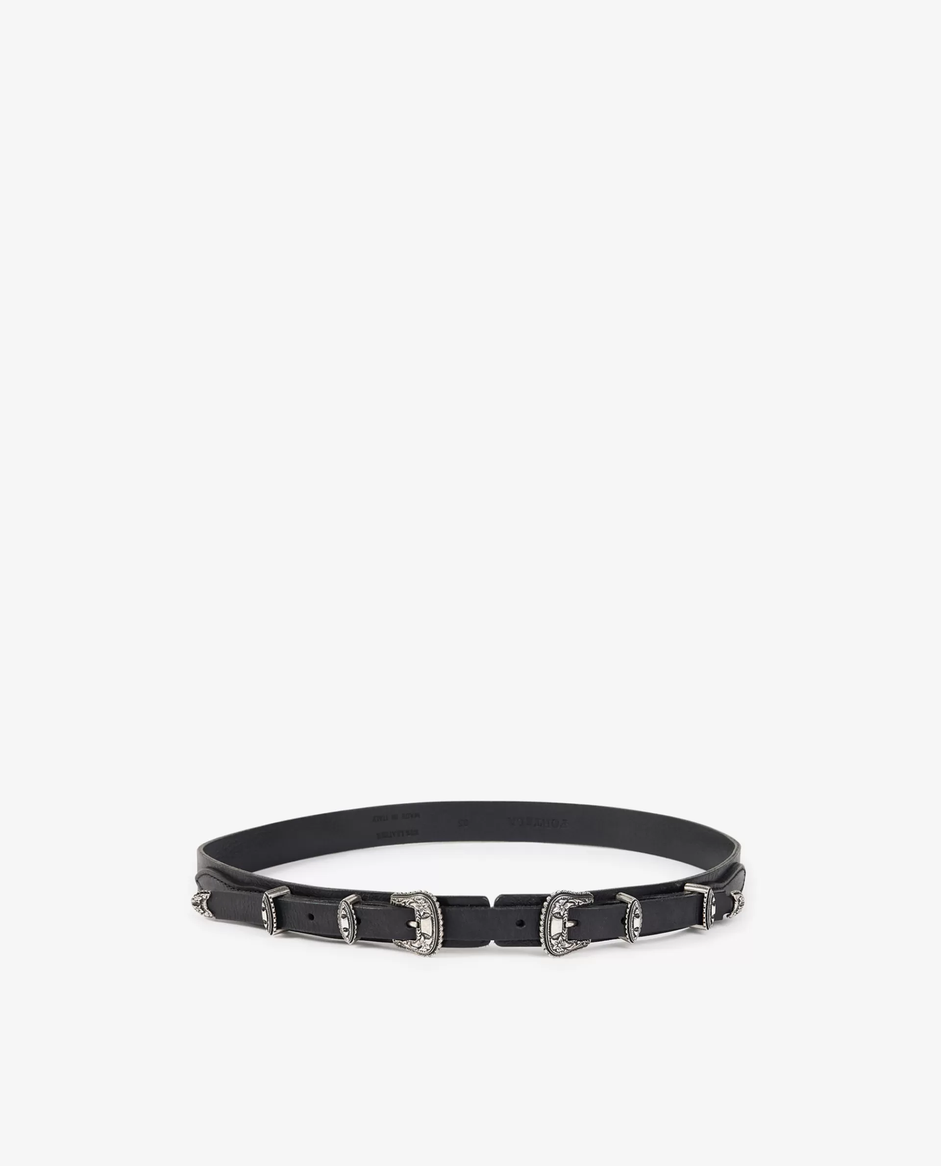 New Leren Riem Met Zilveren Accenten Vrouwen Accessoires