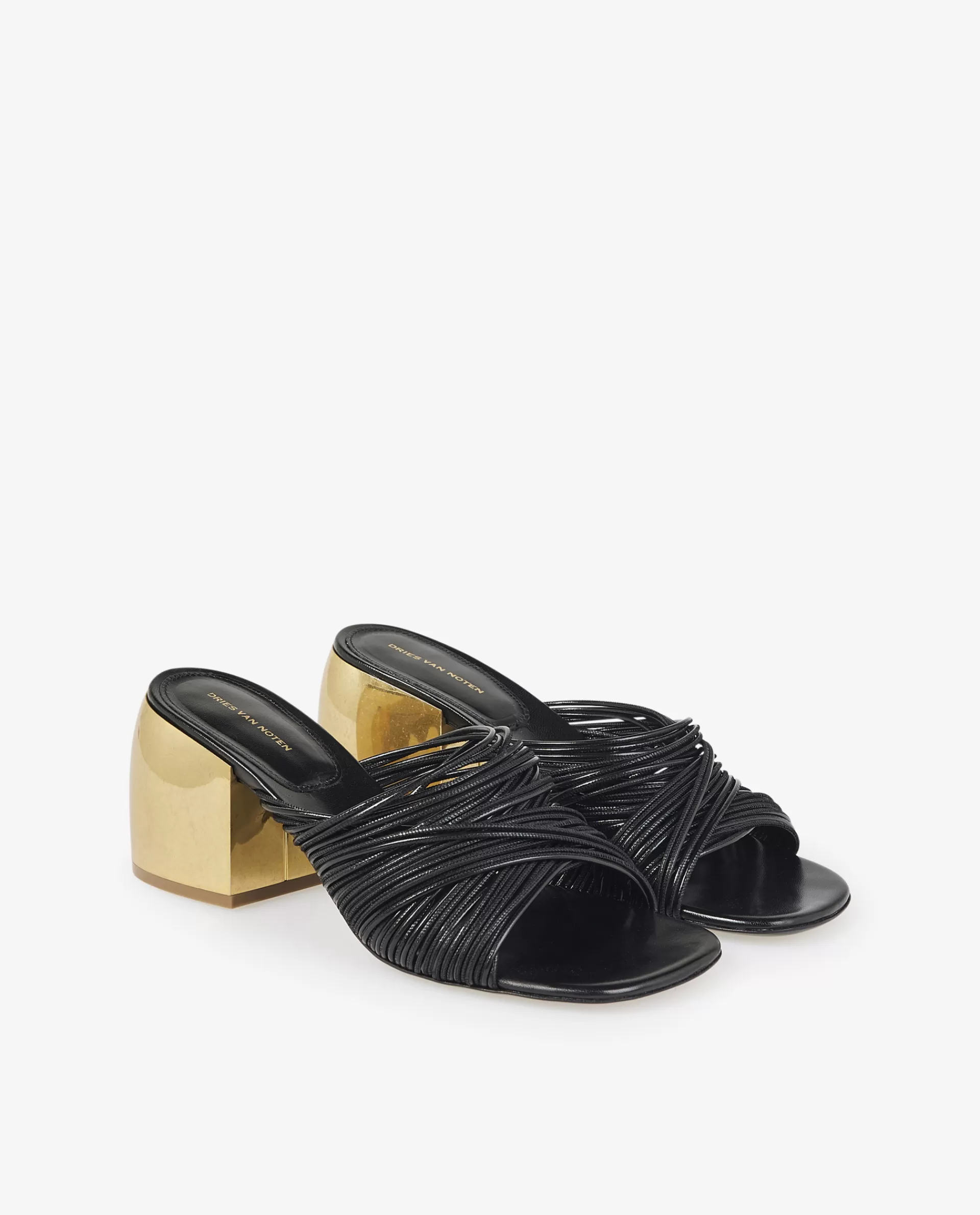 Outlet Leren Sandalen Met Gouden Hak Vrouwen Schoenen