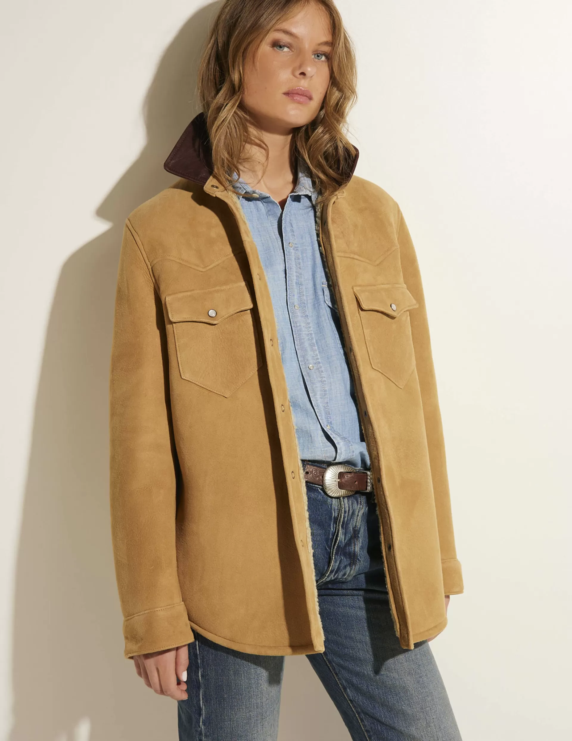Flash Sale Leren Shearling Jack Vrouwen Jassen