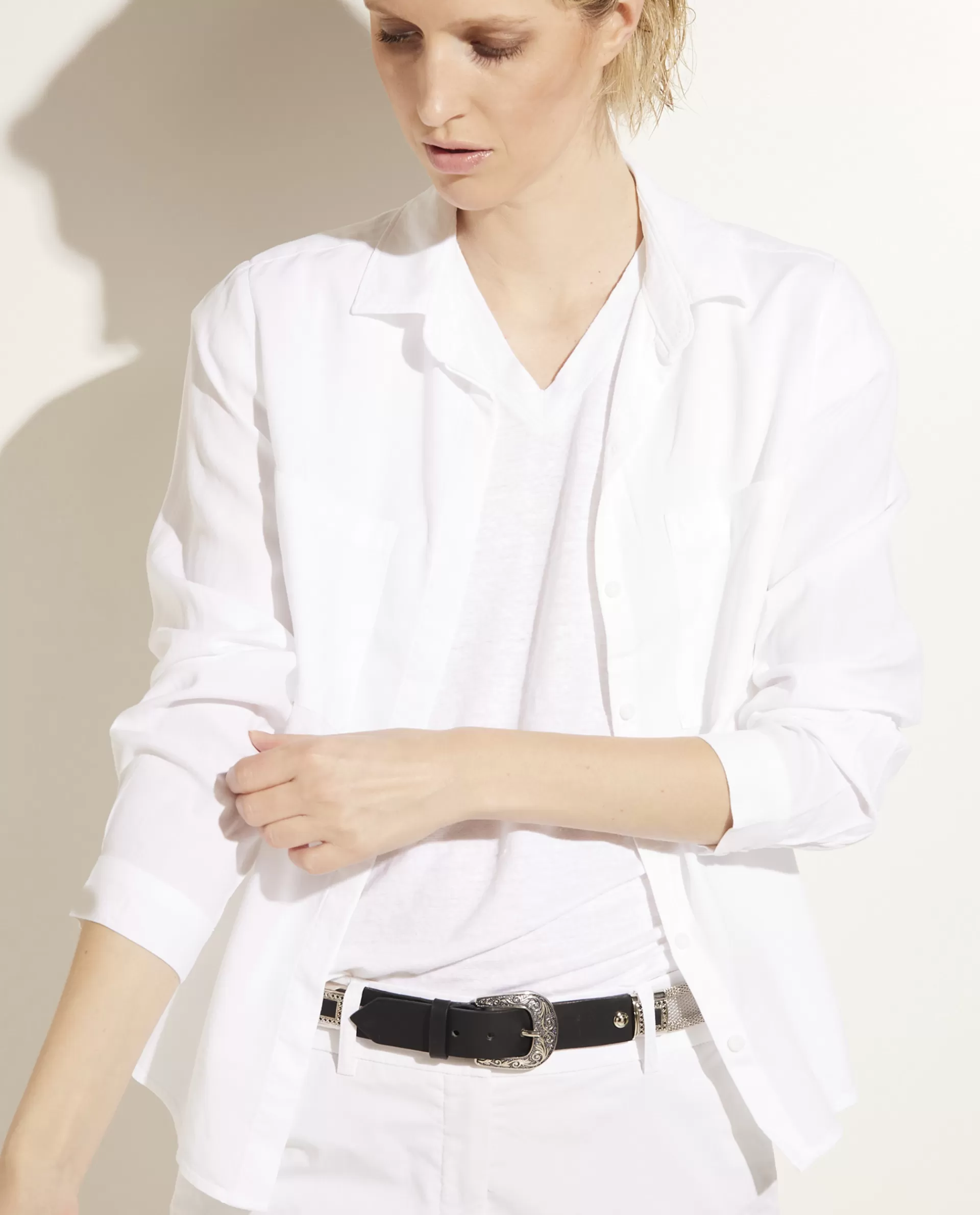 Hot Lichte Blouse Met Zakken Vrouwen Blouses